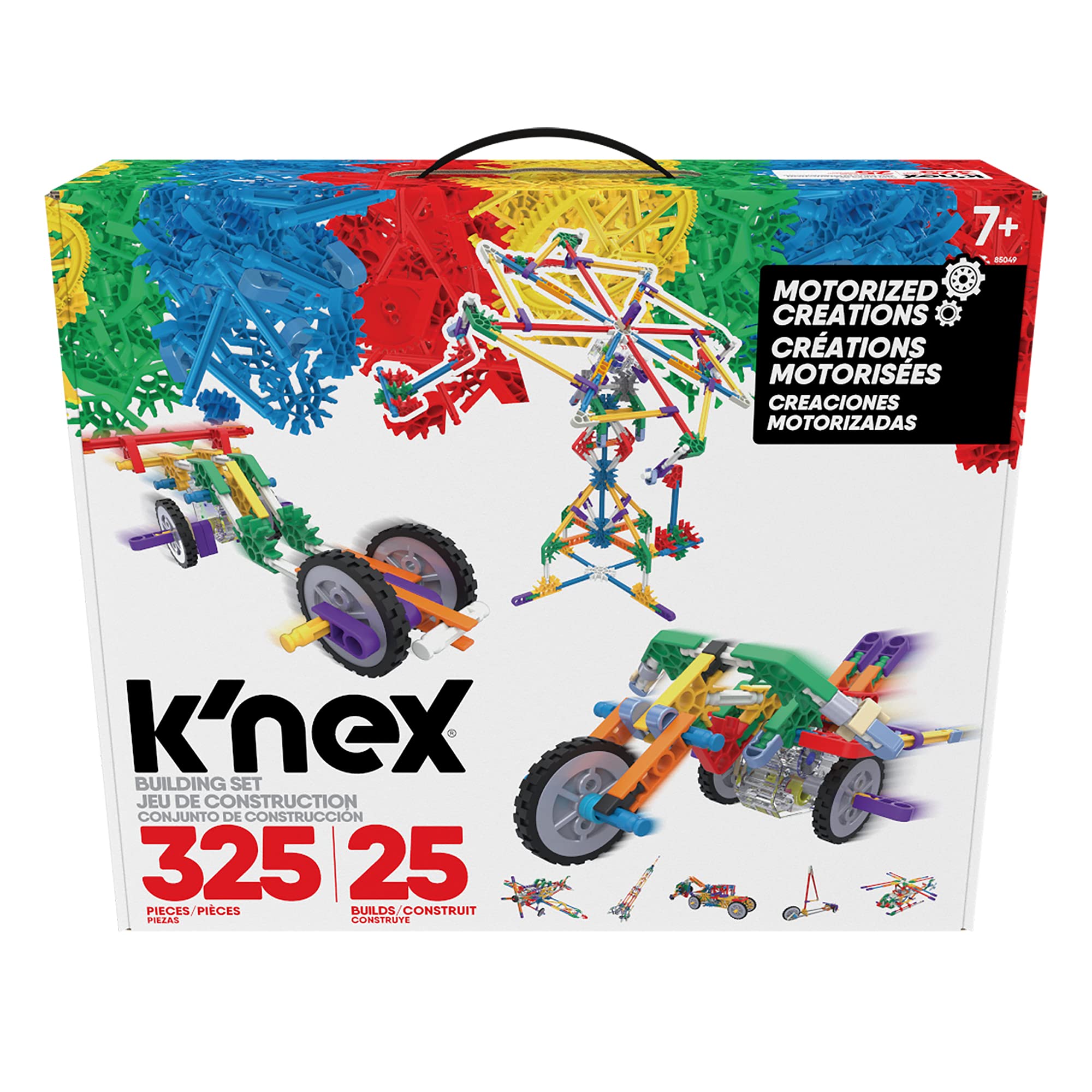K'Nex 85049 Motorized Creations Building Set – 325-Piece STEM Learning Kit for Kids Ages 7+ | 3D Educational Construction Toys, Engineering Building Blocks for Children | Perfect for Classroom STEM Activities & Creative Play at Home