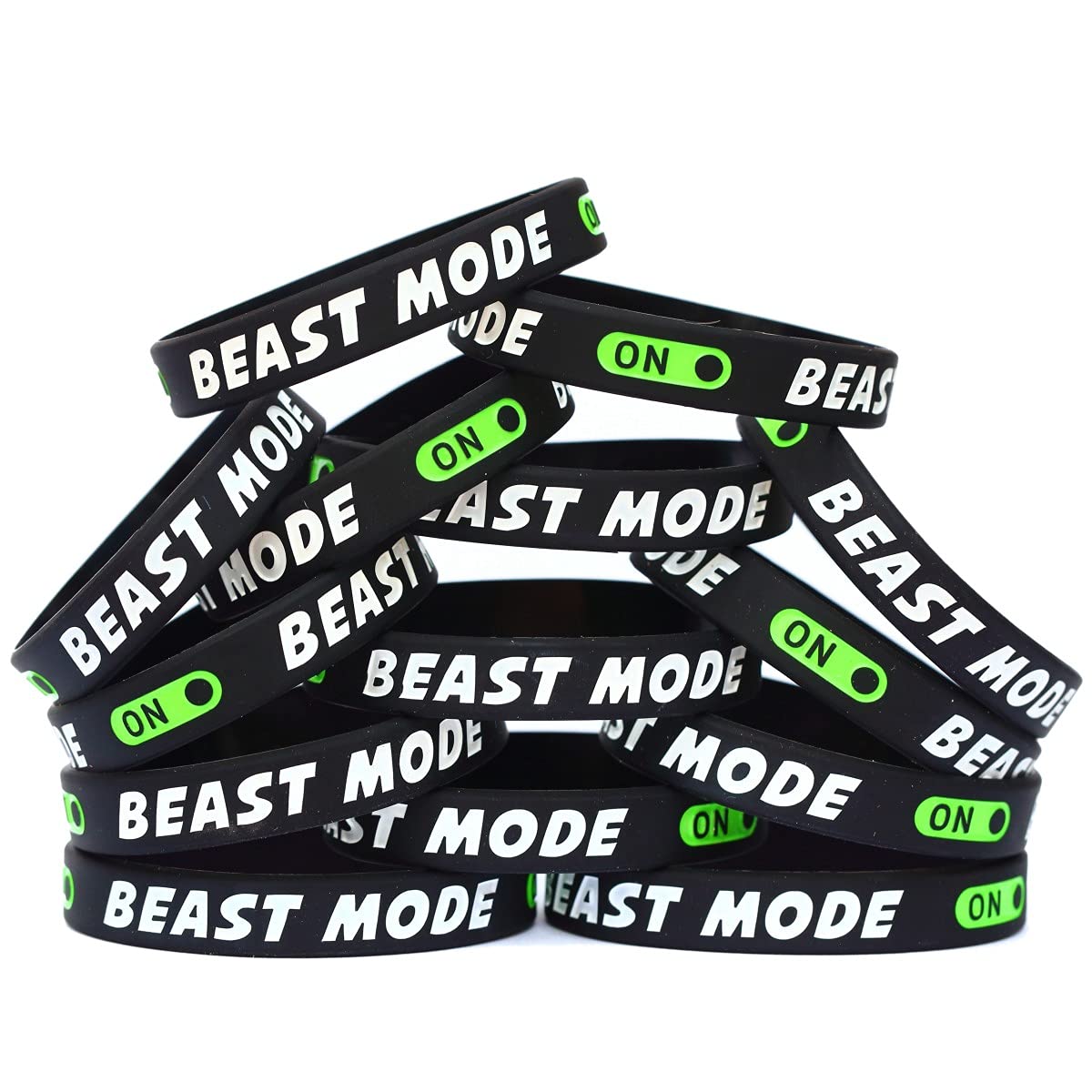 15 Beast Mode Bracelets for Men - Stainless Steel Motivational Wristbands for Fitness, Workout & Gym - Perfect for Athletes, Bodybuilders & Weightlifting