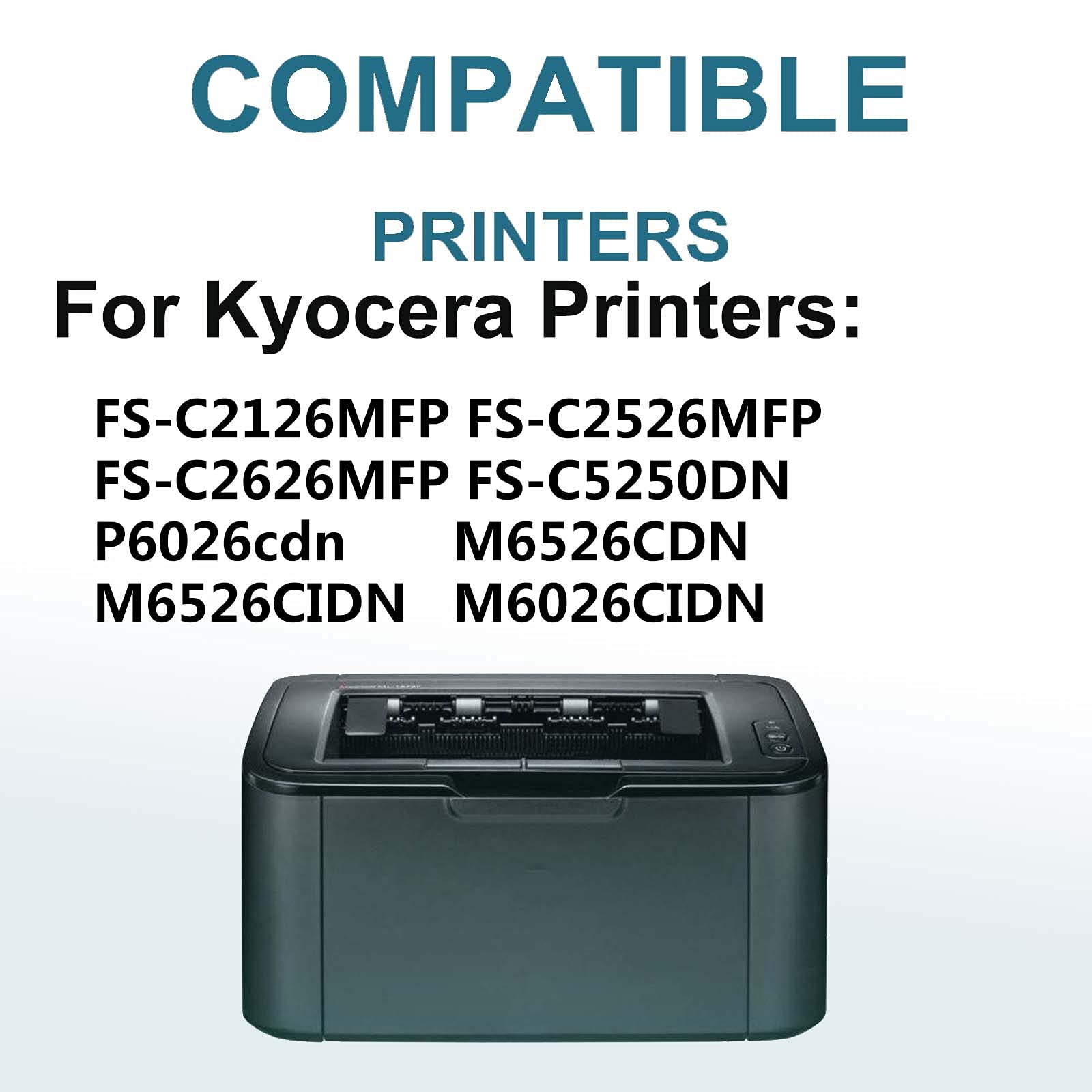 4-Pack High Yield TK592 Toner Cartridges (Black, Cyan, Yellow, Magenta) - Compatible with Kyocera Ecosys P6026cdn, M6526CDN, M6526CIDN, M6026CIDN Printers - Perfect for Office Printing, High-Volume Documents & Professional Color Output