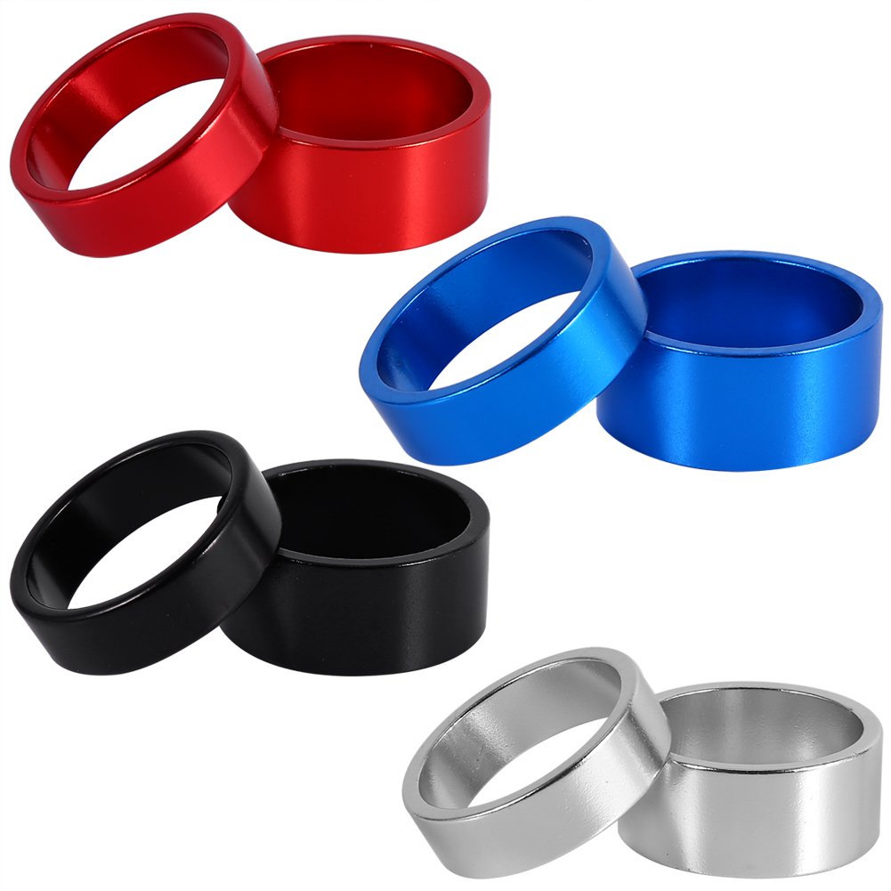 Yosso Vbestlife Bike Headset Spacer Set - 4Pcs Aluminum Alloy Stem Spacers (5mm/10mm/15mm/20mm) & Fork Washers for 1 1/8