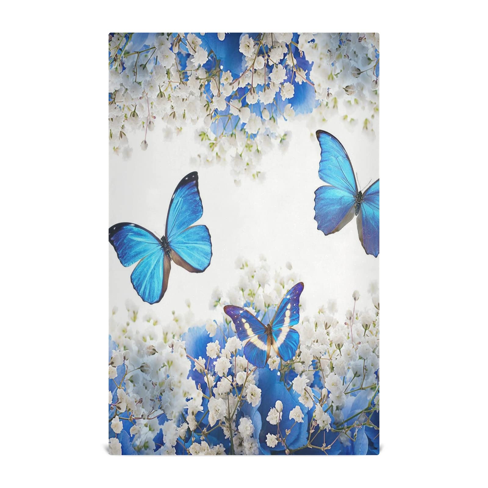 ALAZA Blue Butterfly Decorative Kitchen Dish Towels Set of 6 - Soft, Absorbent Hand Towels for Cooking, Cleaning & Drying Dishes - 18 x 28 Inch Home Kitchen Essentials for Everyday Use & Hosting Guests