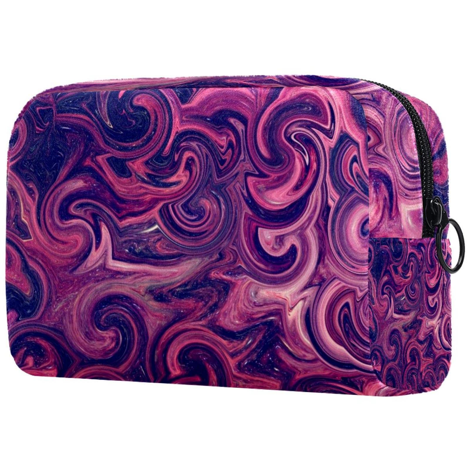 Professional Travel Makeup Bag with Brush Holder - Portable Cosmetic Organizer for Makeup Brushes & Beauty Essentials (Thumb Purple) - Perfect for Travel, Gym, and Daily Storage