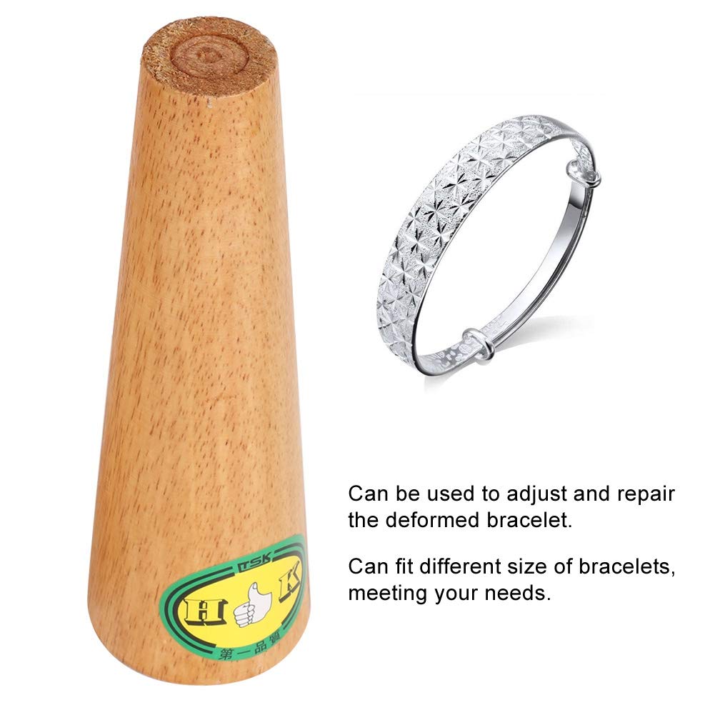 Wooden Bracelet Mandrel - Jewelry Repair Tool for Bangle Adjustment & Deformation Fixing - Round Shape Bracelet Adjuster for DIY Jewelry Making & Professional Use