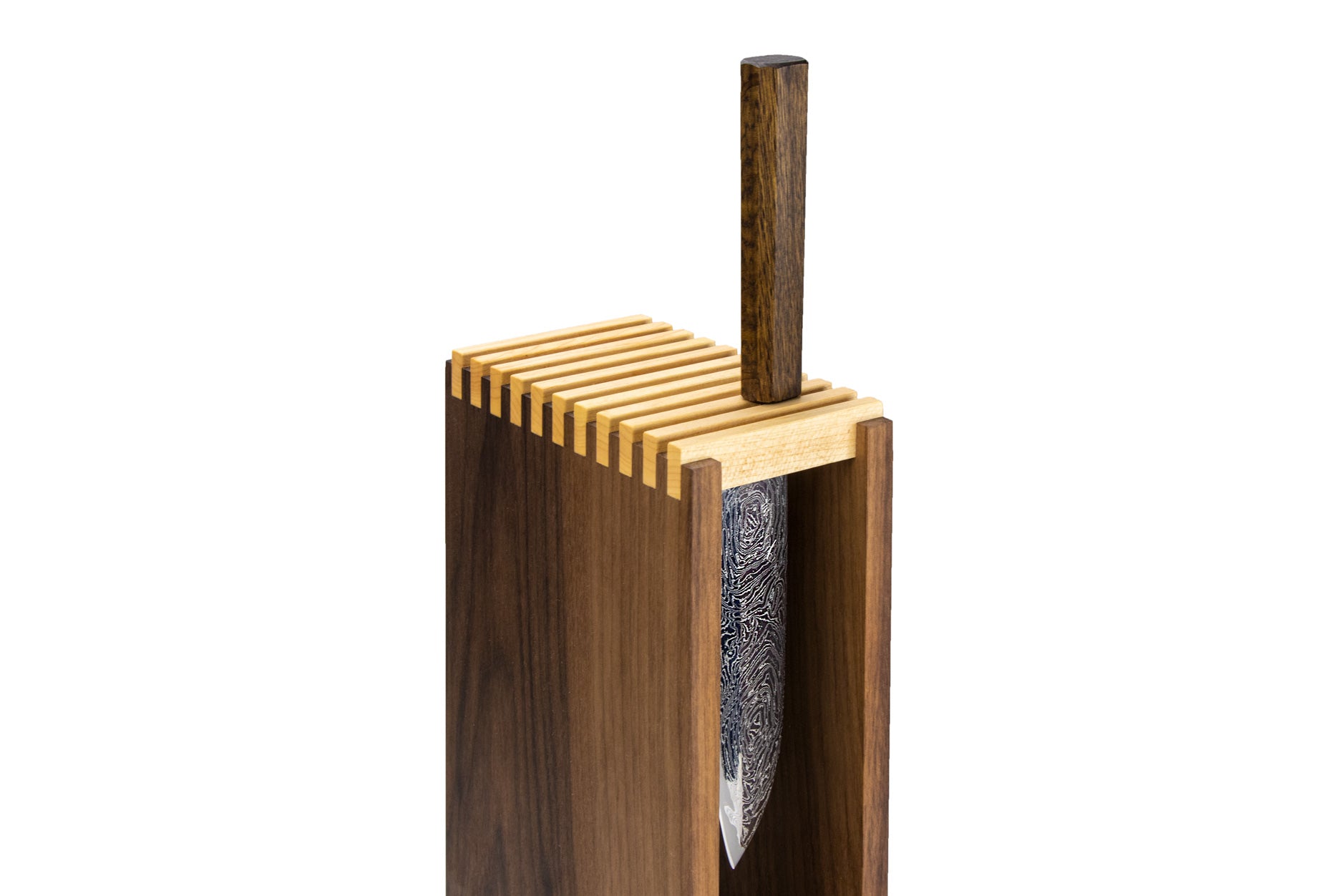Premium Wooden Knife Block Set - 5 Knife Storage Holder for Kitchen Countertop - Perfect for Chefs & Home Cooks - Organize Knives Safely on Counter or Island