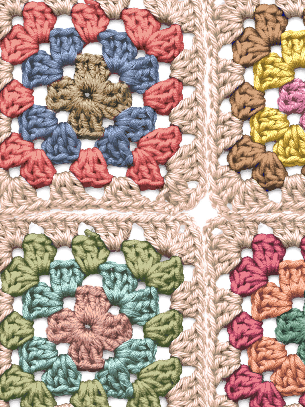 Lingua Franca Granny Squares Wallpaper - Taupe Multi Pattern Peel and Stick Wallpaper for Bedroom, Living Room & Nursery Decor