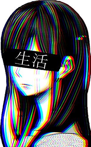 Japanese Aesthetic Sad Art Magnetic Car Sticker - 5