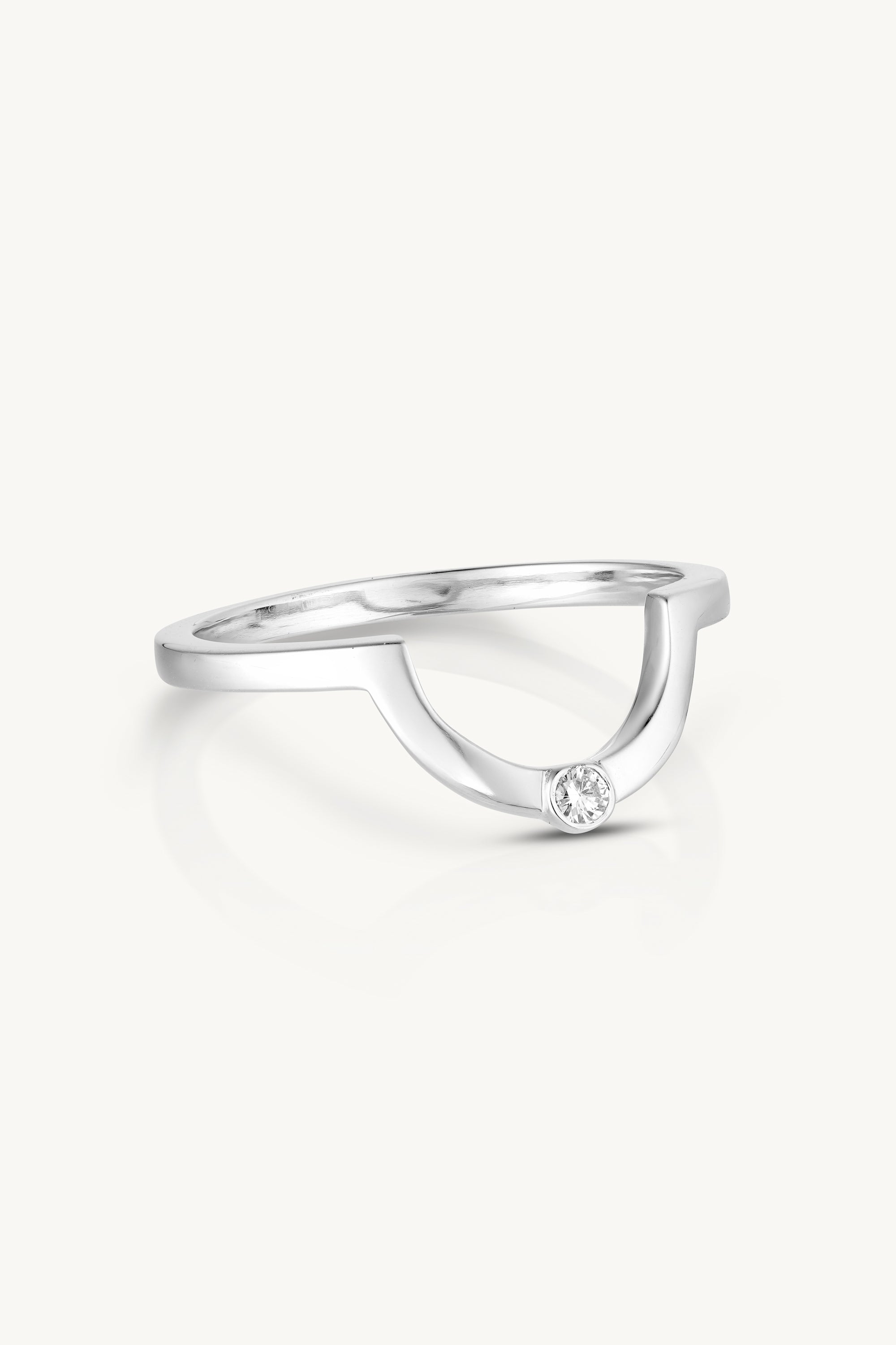 14K White Gold Diamond Crescent Moon Ring for Women - Elegant & Dainty Jewelry Gift for Birthday, Anniversary & Valentine's Day | Perfect for Everyday Wear & Special Occasions