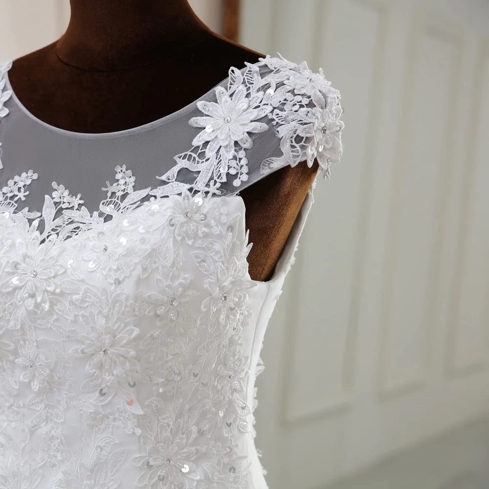 QXMYOO Elegant Strapless Mermaid Wedding Dress for Women - Floral Lace Bridal Gown with Boat Neckline | Perfect for Beach Weddings, Vow Renewals & Romantic Photoshoots