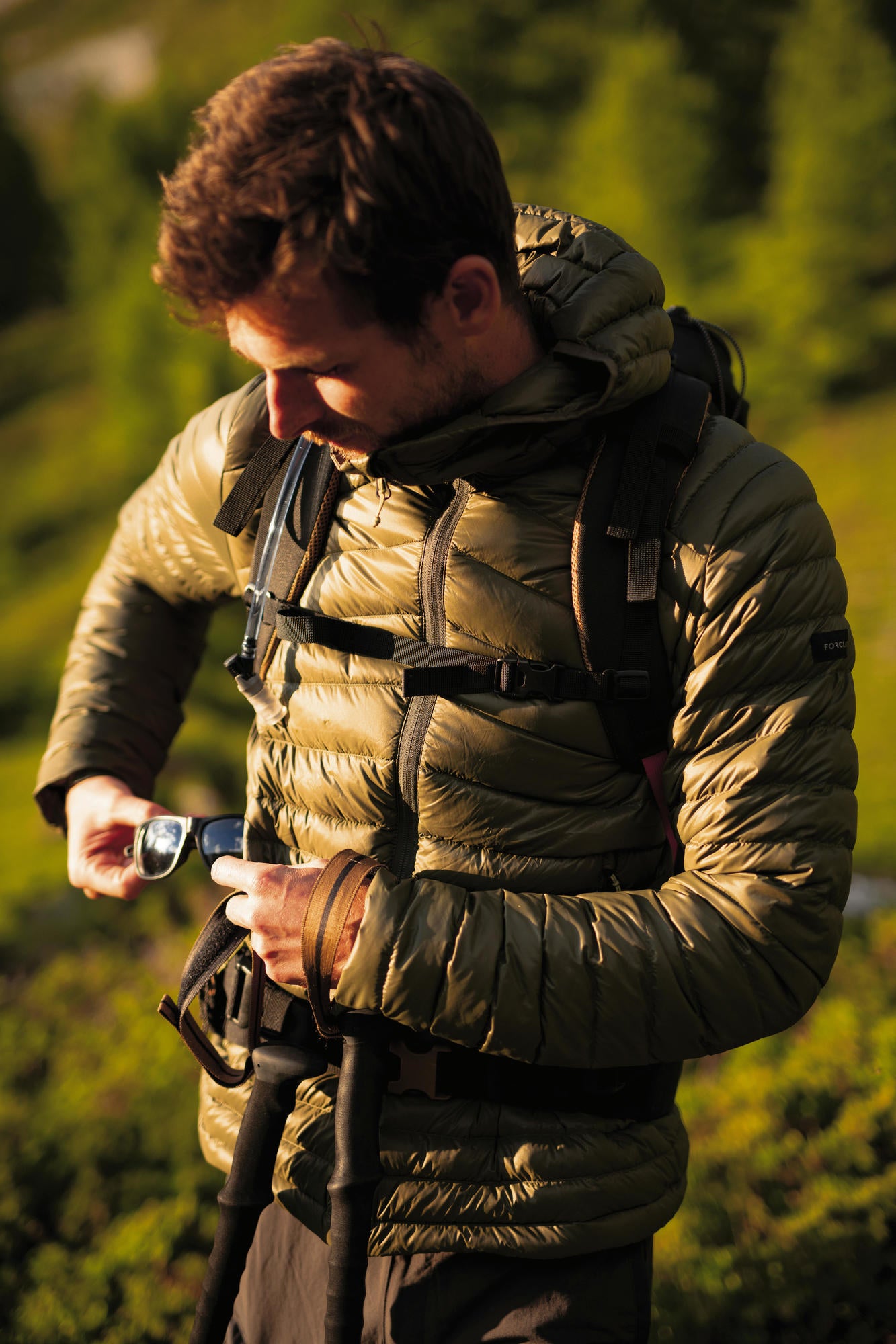 Forclaz Men's MT100 Hooded Down Puffer Jacket - Lightweight Winter Coat, Waterproof & Windproof, Warm Insulated Outdoor Jacket for Hiking, Skiing & Cold Weather Activities