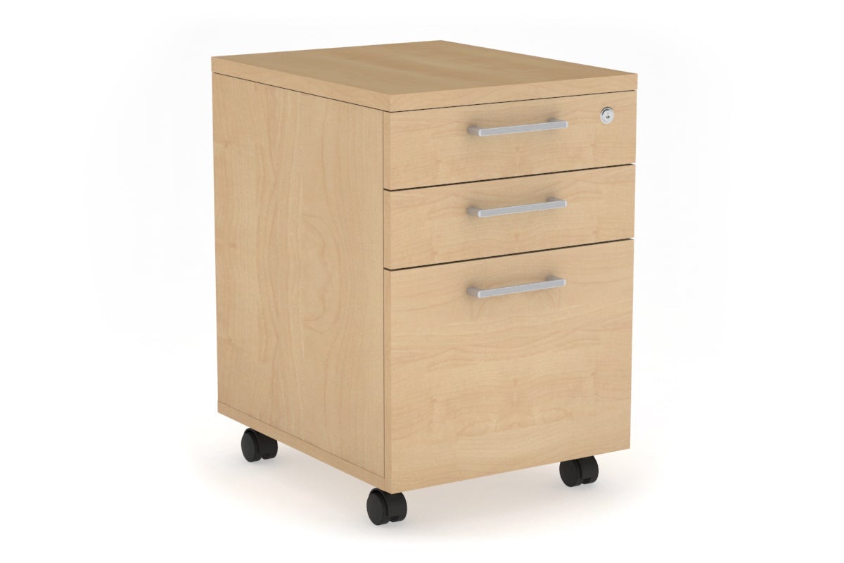 Lockable Mobile Pedestal with File Drawers - Laminate Office Storage Cabinet for Files & Supplies | Perfect for Home Office, Classroom & Workplace Organization