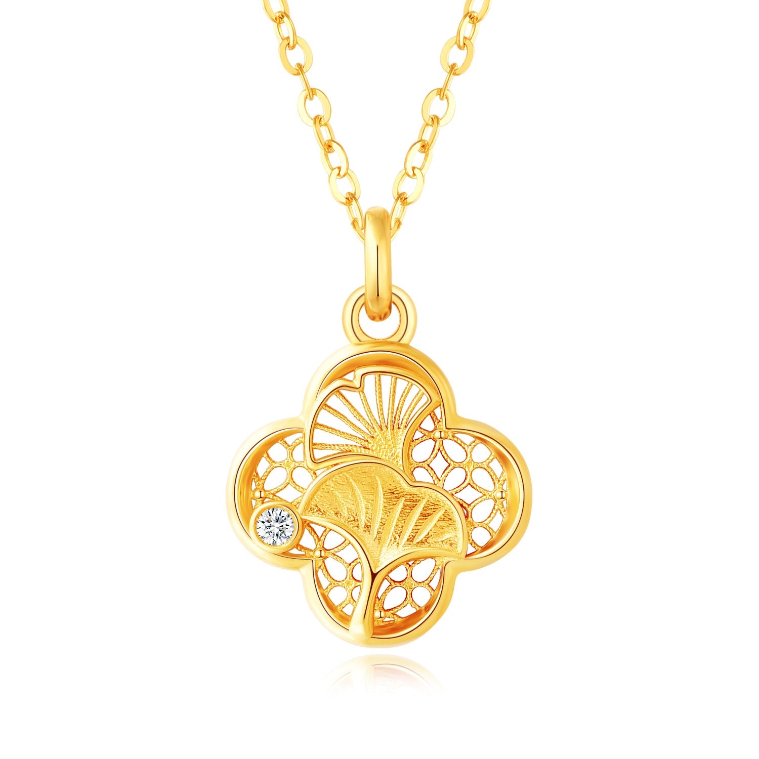 24K Gold Diamond Necklace for Women - Elegant & Luxurious Jewelry Gift for Anniversary, Wedding, or Special Occasions