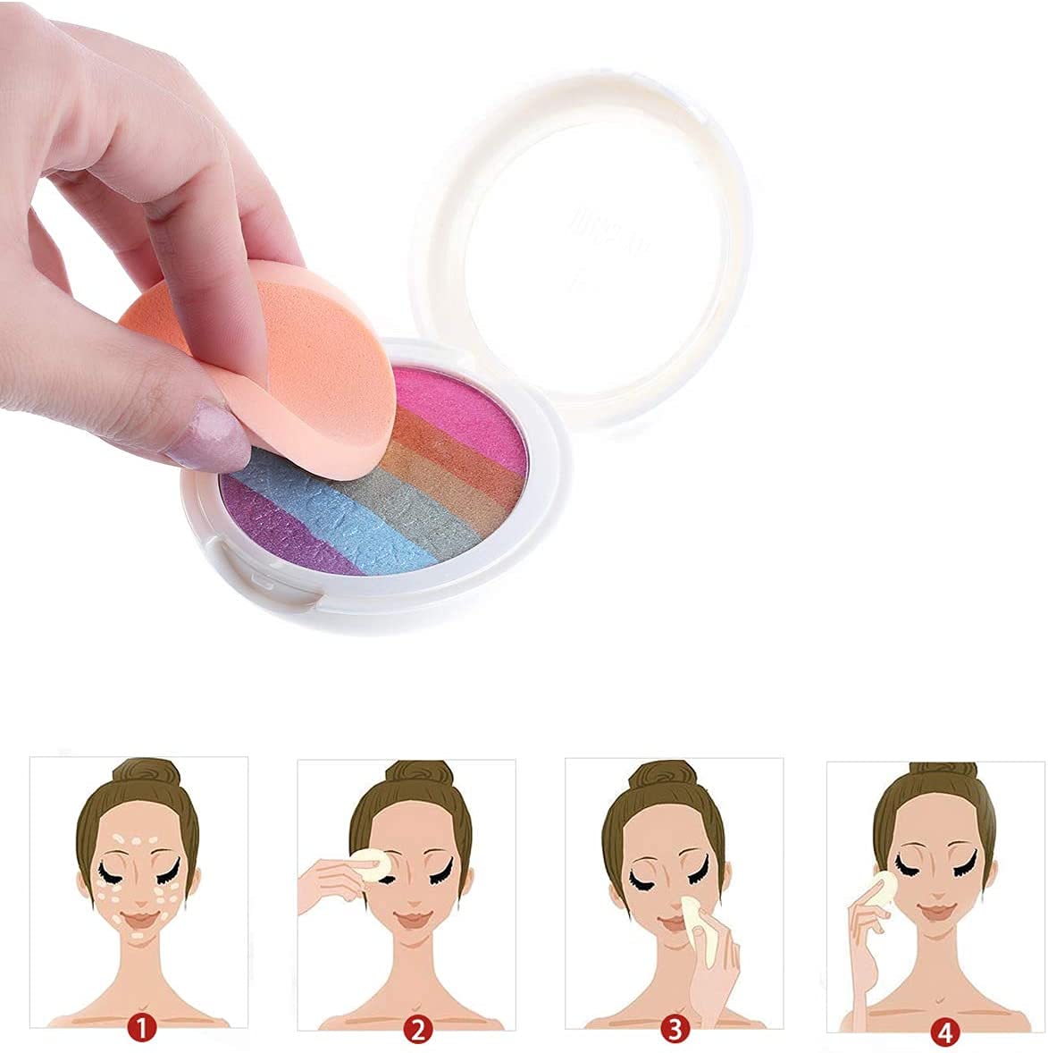 TopFinder® 8-Pack Soft Microfiber Makeup Sponge Puffs - Round Blender for Concealer & Foundation - Waterproof Beauty Blenders for Flawless Makeup Application (Perfect for Daily Use, Travel & Professional Makeup Artists)