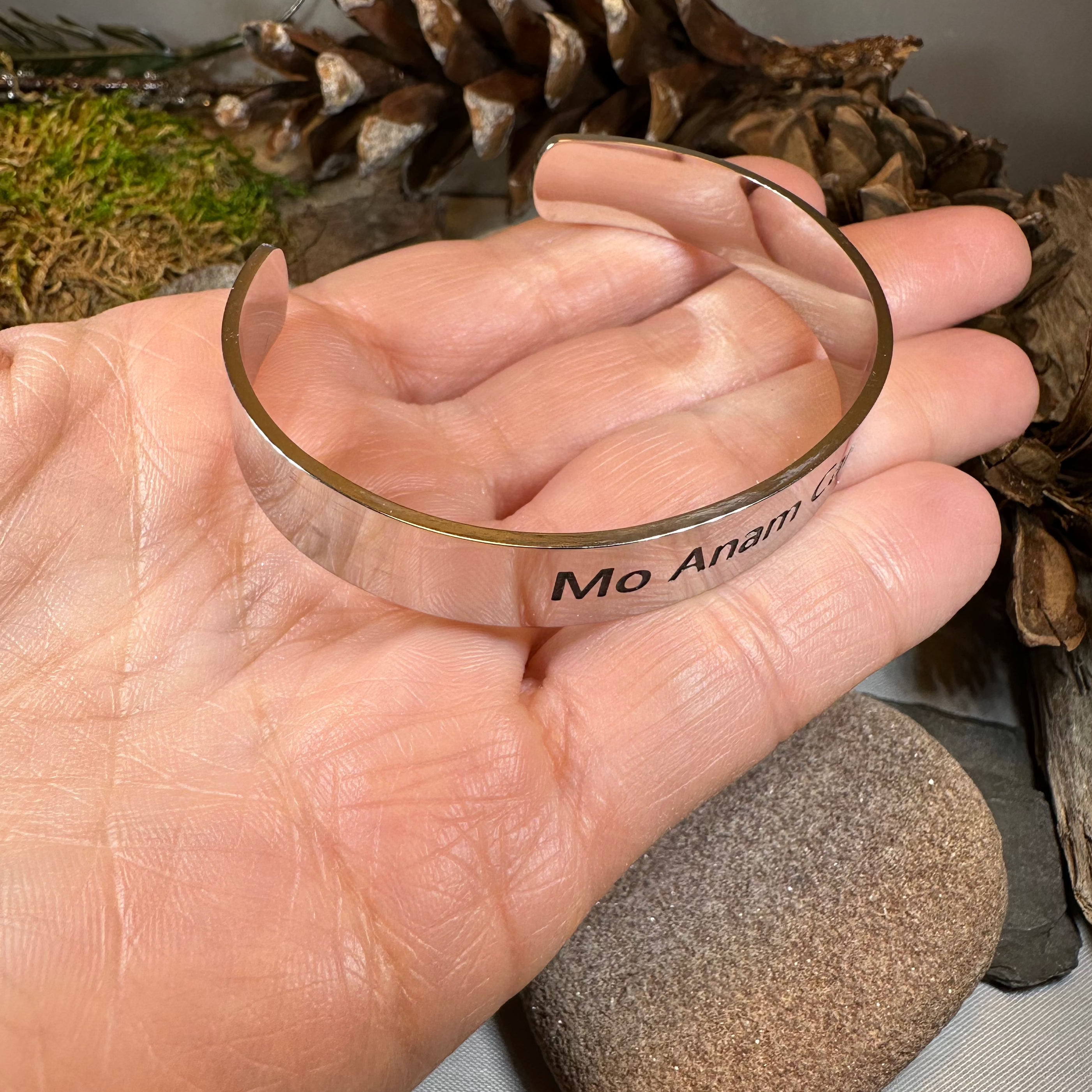 Gaelic Anam Cara Soulmate Cuff Bracelet - Celtic Friendship Jewelry for Women - Perfect Gift for Best Friends, Couples & Loved Ones (Wedding, Anniversary, Valentine's Day)