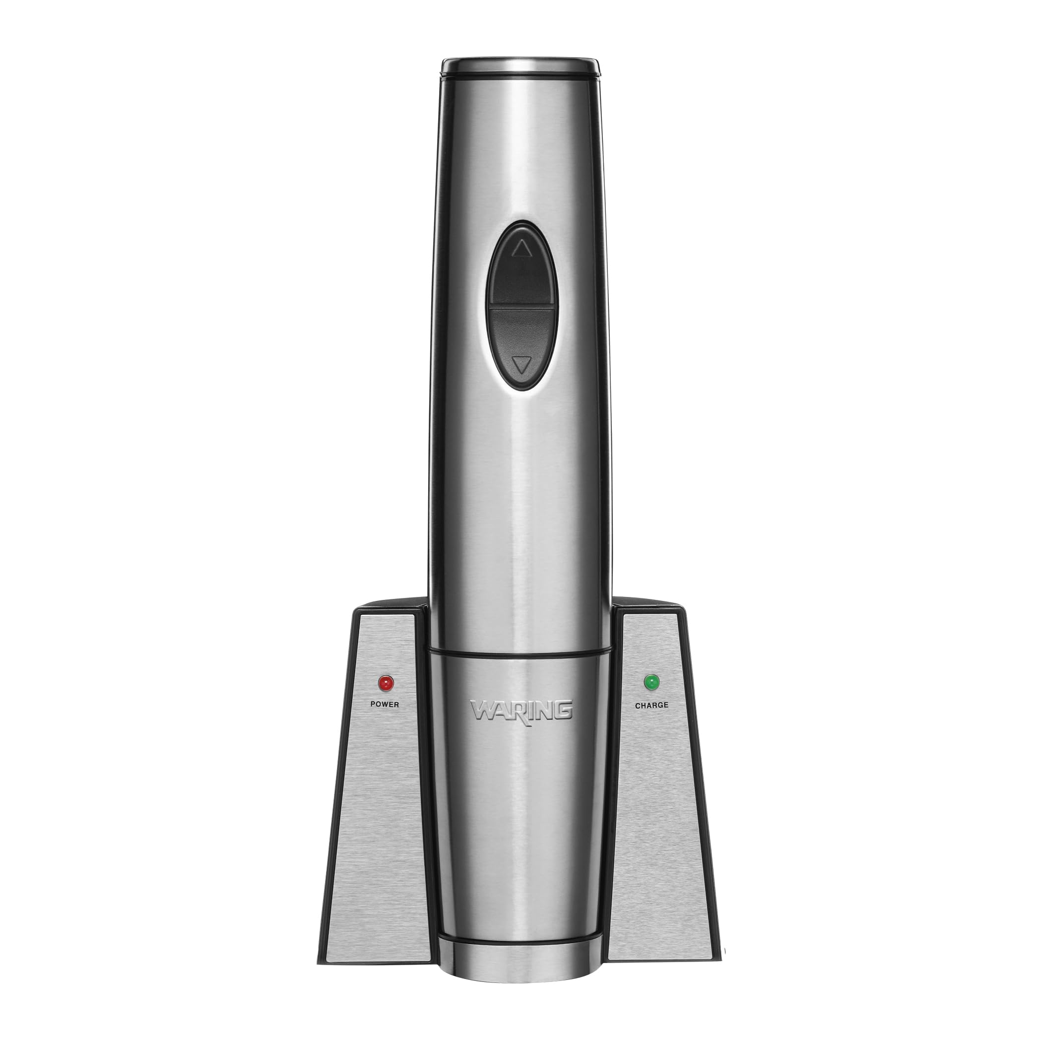 Waring Commercial WWO120 Portable Electric Wine Bottle Opener with Recharging Station - Silver | Cordless Automatic Corkscrew for Red & White Wines | Perfect for Restaurants, Bars, Parties & Home Use