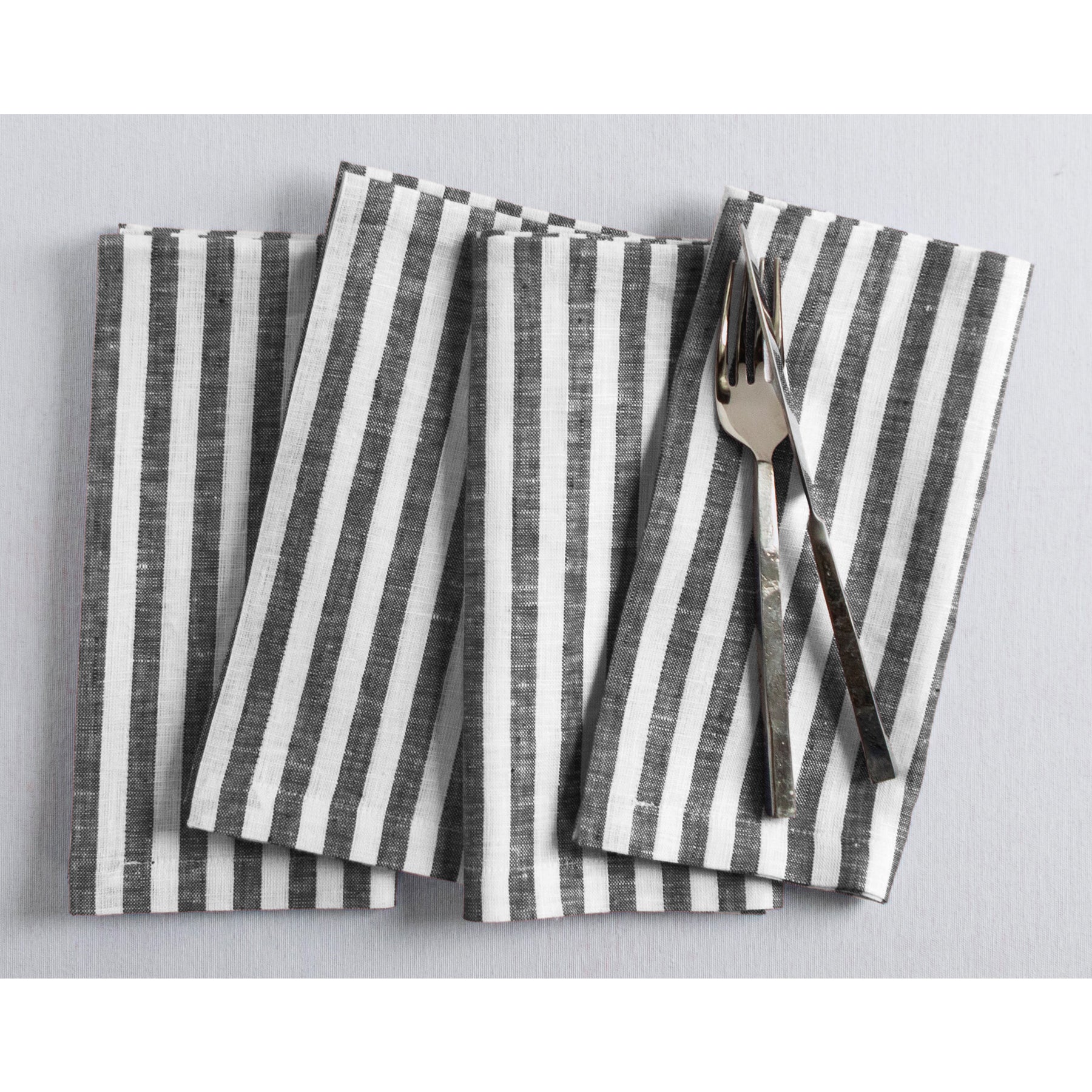 Amalfi Stripe Cotton Napkins Set of 12 - Premium Dinner Napkins for Formal Dining, Parties & Holiday Table Decor - Elegant Italian-Inspired Table Linens