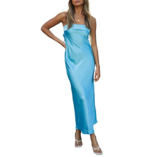Strapless Dress-blue