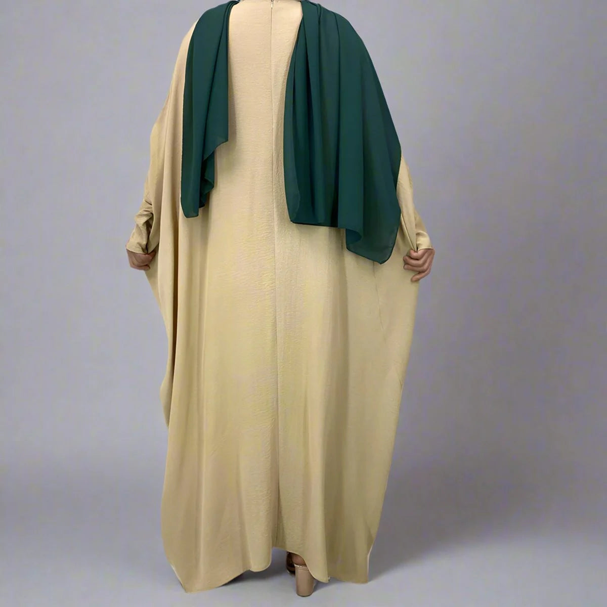 Elegant Pleated Wrinkle-Resistant Abaya Dress #256836 - Perfect for Modest Fashion, Prayer & Special Occasions