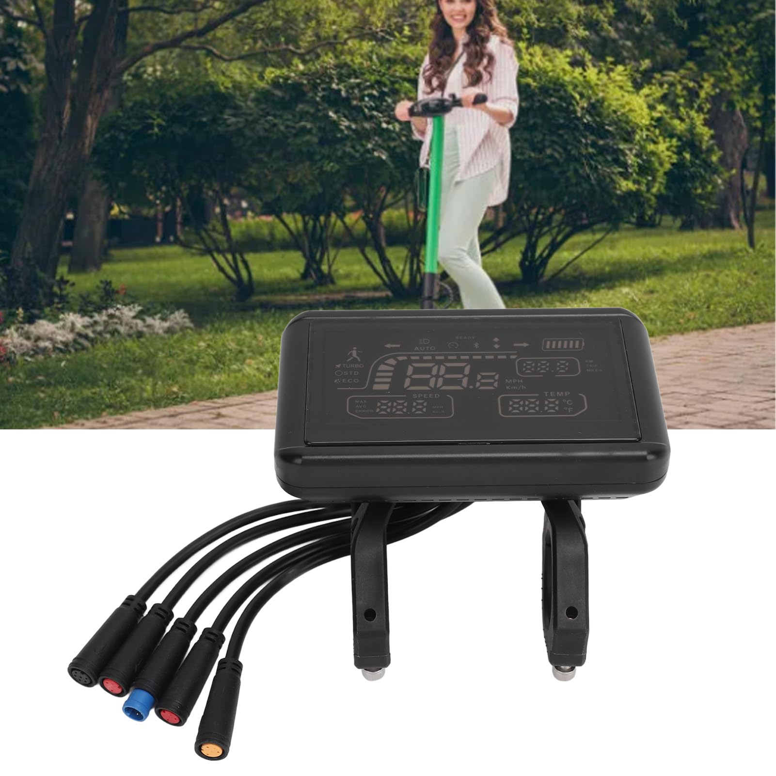 Electric Bike LCD Display Meter - Waterproof LED Panel with Speed, Gear, Power & Mode Indicators for E-Bike Conversion | Perfect for Commuting, Mountain Biking & Urban Riding
