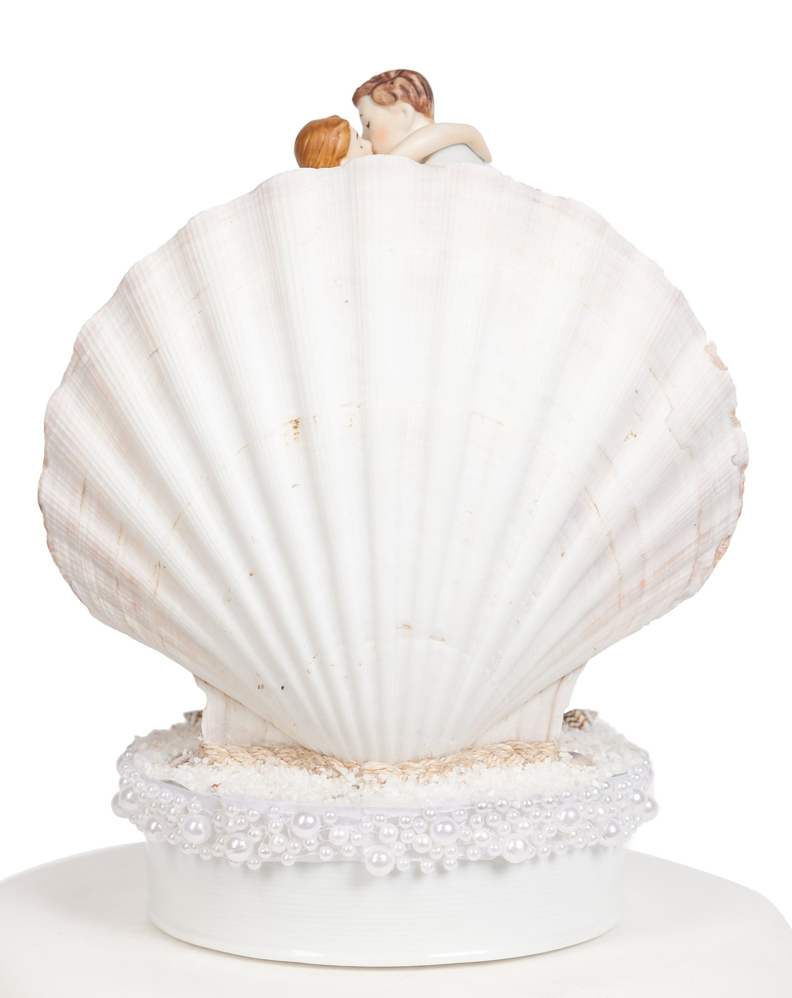 Elegant Beach Wedding Cake Topper with Seashell Design - Perfect for Destination Weddings, Beach Theme Ceremonies & Romantic Getaways