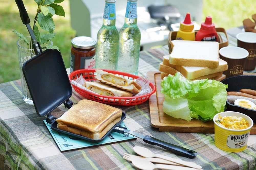 Yoshikawa Hotsandmaker SJ1681 Japanese Sandwich Maker - Portable Electric Grill for Camping, Picnics & Home Use - Perfect for Outdoor Adventures & Quick Meals