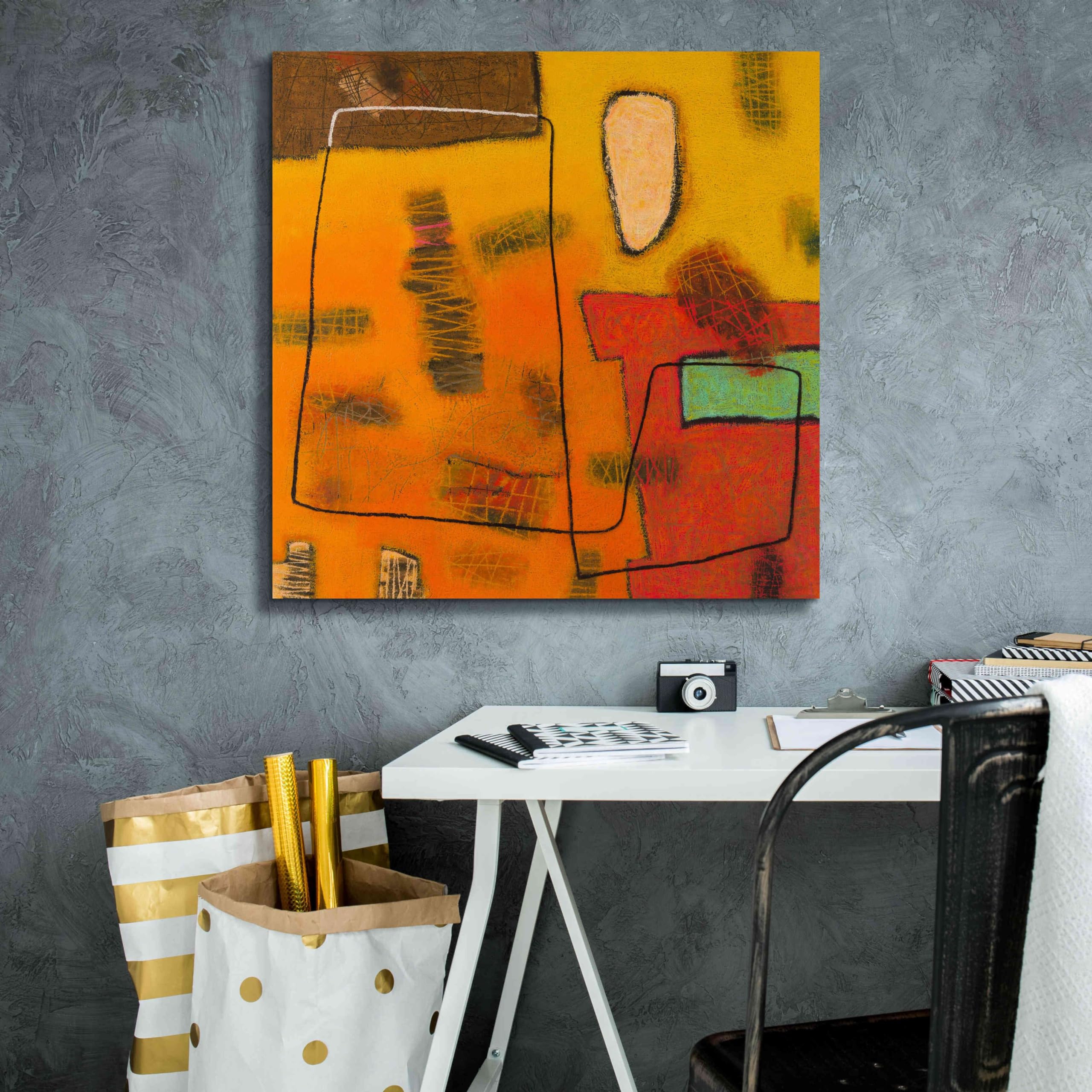 Epic Graffiti 'Conversations in the Abstract 31' by Downs - Premium Giclee Canvas Wall Art Print 26x26 Inches - Modern Abstract Graffiti Artwork for Living Room, Bedroom & Office Decor