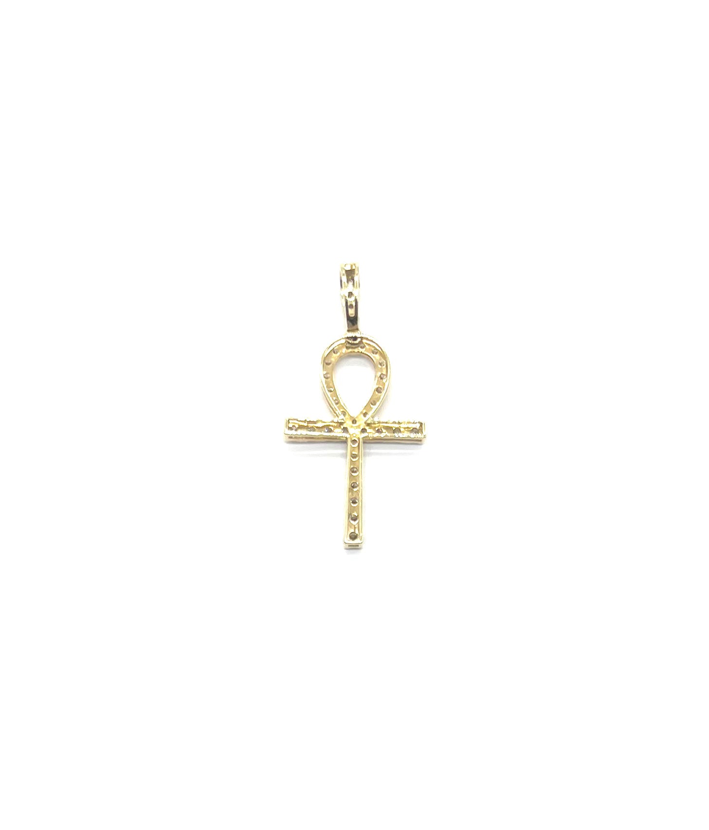 14K Gold 1.17 Carat Diamond Ankh Pendant Necklace - Egyptian Cross Jewelry for Women, Perfect Gift for Birthday, Anniversary & Spiritual Occasions