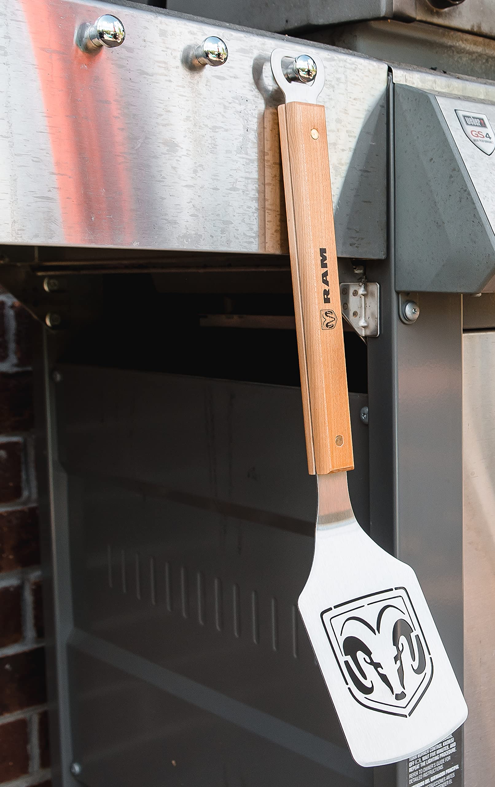 Ram Trucks Logo Grilling Spatula and Bottle Opener - Heavy Duty BBQ Tool for Outdoor Cooking and Tailgating