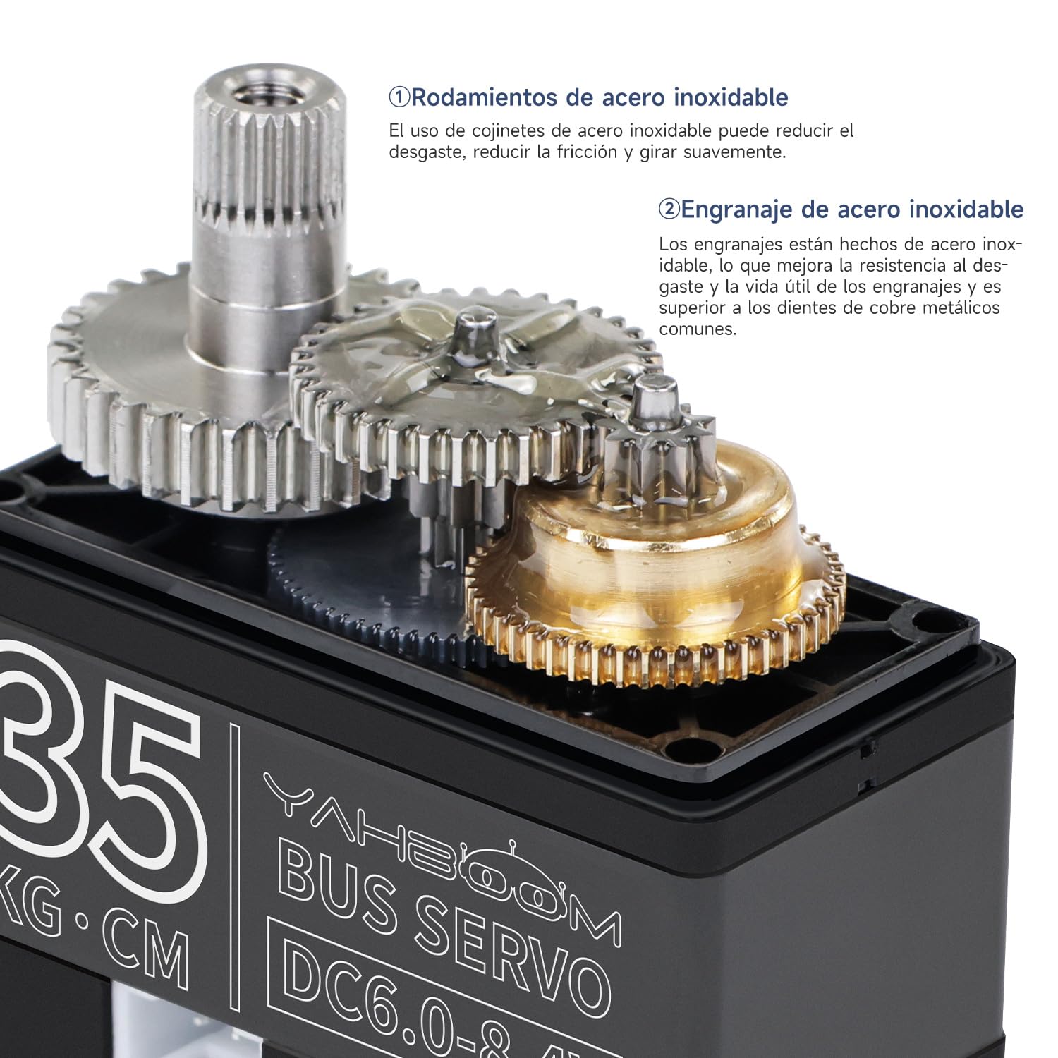 Yahboom 35KG High Torque Digital Servo Motor - Full Metal Gear 270° Rotation - 4 Pack with Drive Debugging Board - Ideal for RC Robots, Car Crawlers, DIY Robotics & STEM Projects