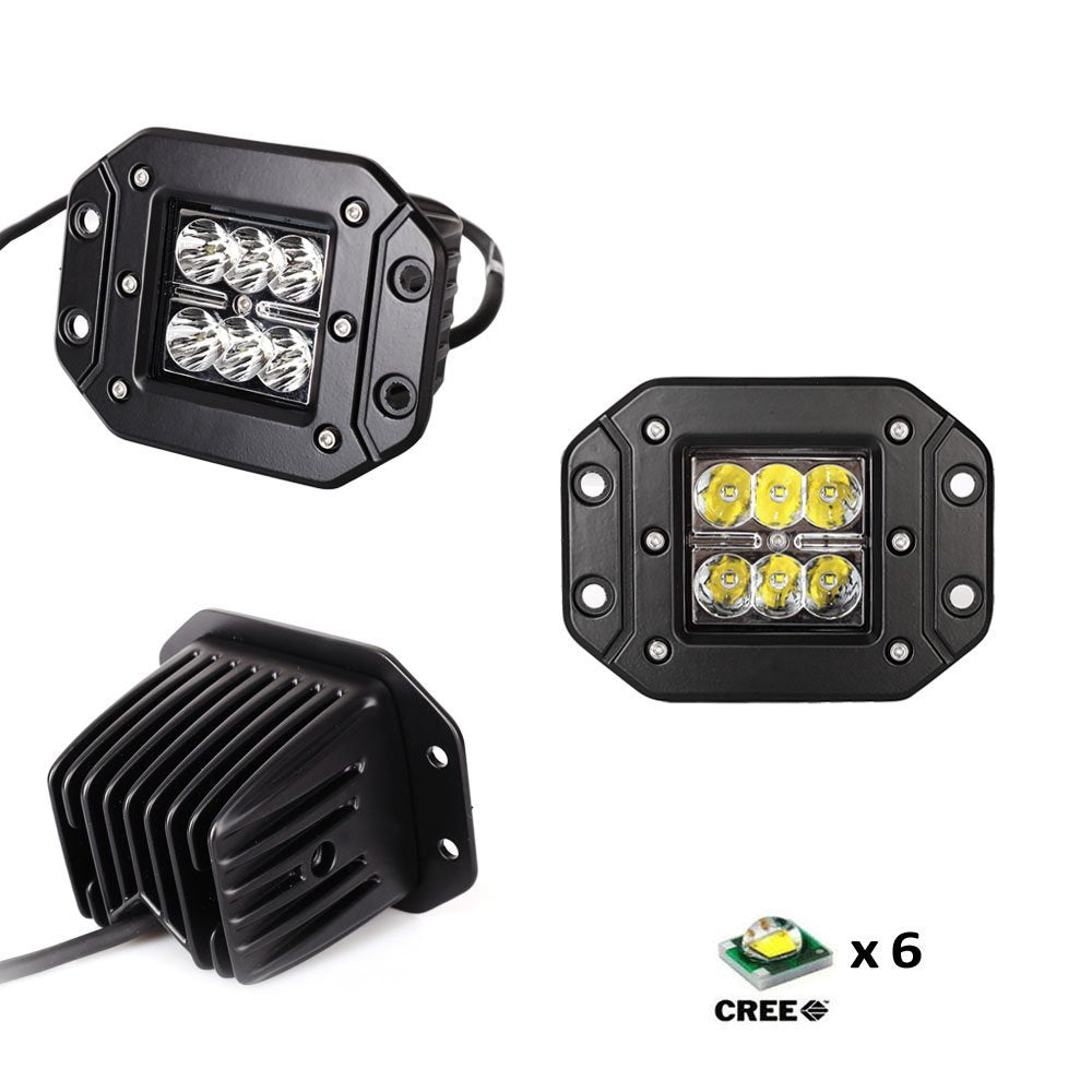 2 Pack 24W CREE LED Cube Pod Lights - Waterproof Off-Road Lighting for Trucks, Jeeps, ATVs - Perfect for Night Driving, Camping & Outdoor Adventures