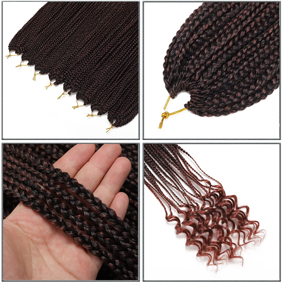 144 Strands Goddess Crochet Box Braids with Curly Ends - 30 Inch Pre-Looped Synthetic Hair Extensions - 8 Pack Curly Crochet Braids for Black Women - Perfect for Protective Styles, Everyday Wear & Special Occasions