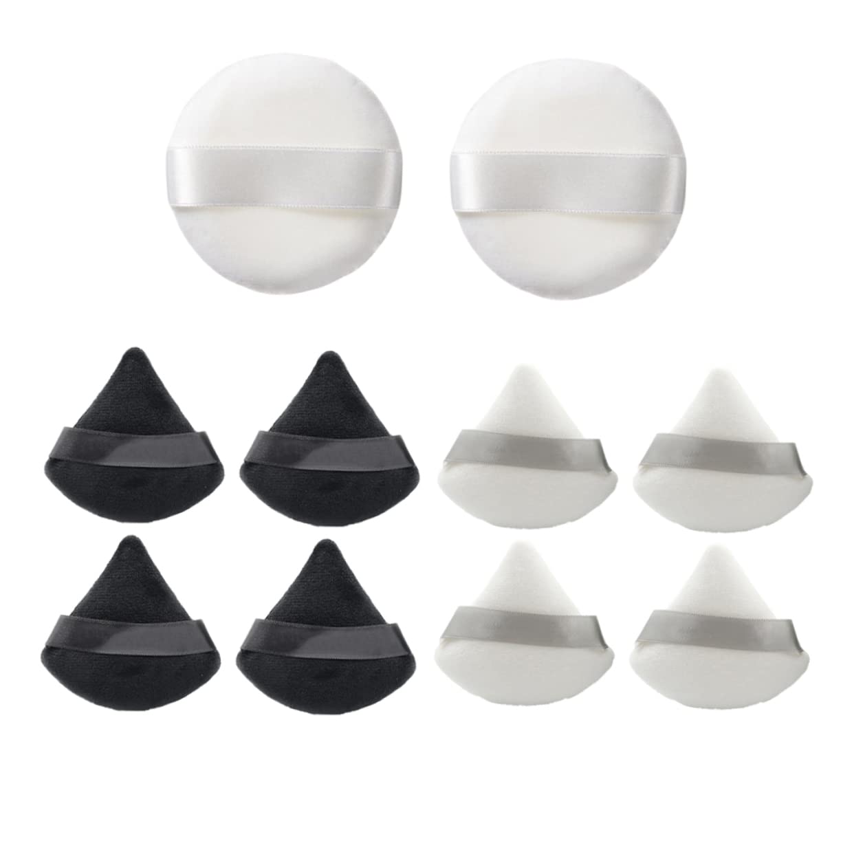FOMIYES 10pcs Velour Powder Puff Triangle Makeup Sponges - Soft Blending Sponge for Cream, Foundation & Mineral Powder - Ideal for Professional Makeup & Travel Beauty Kit