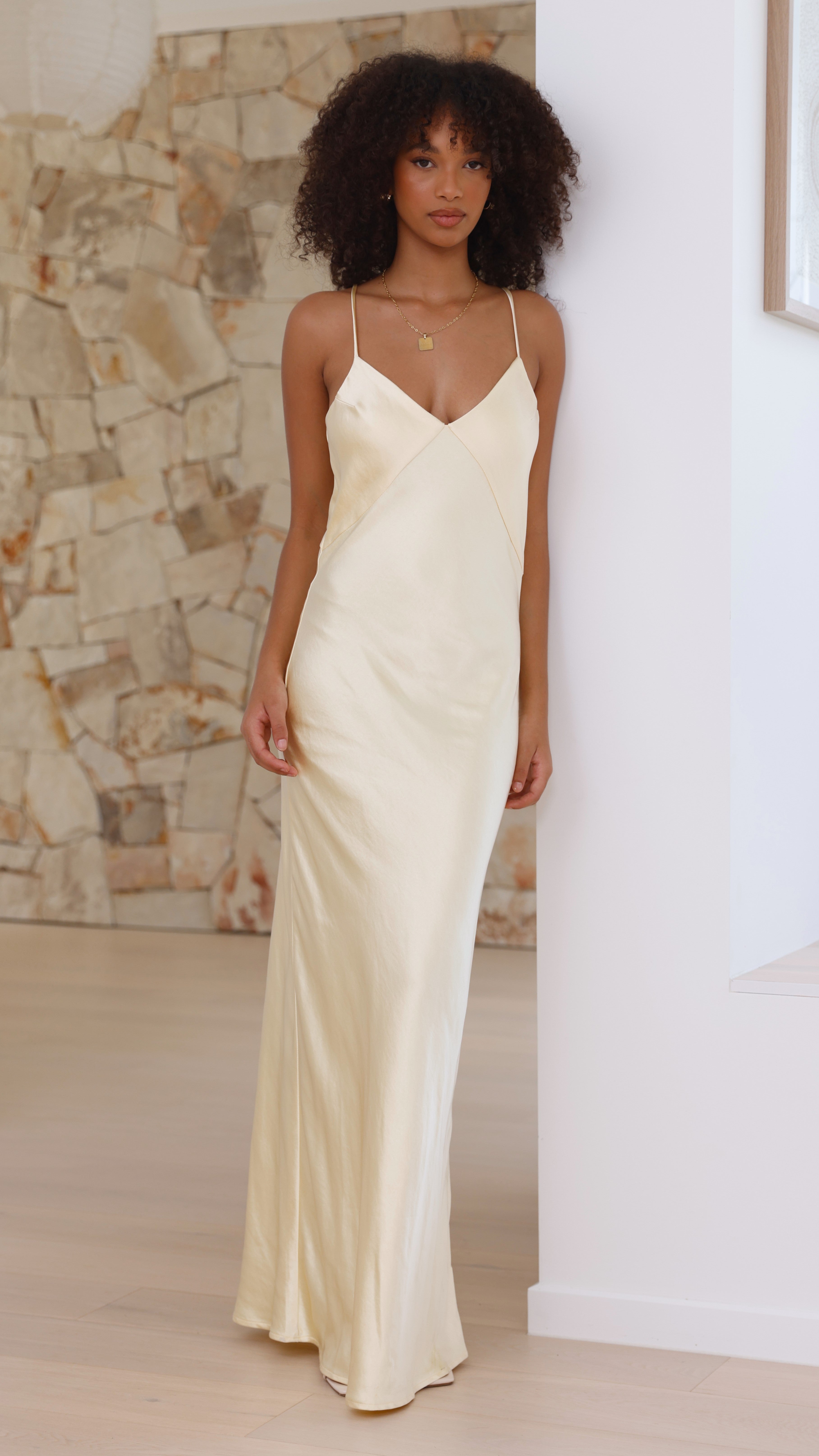 Gisella Women's Maxi Dress in Yellow - Elegant Flowy Long Dress for Summer Beach, Vacation, and Casual Wear