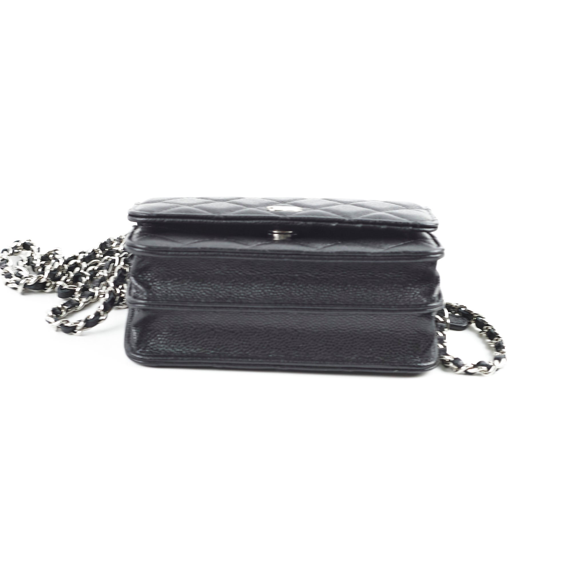 Chanel Mini Wallet On Chain WOC Black Caviar Leather Crossbody Bag - Series 30 | Luxury Designer Handbag for Women, Perfect for Evening Parties & Date Nights