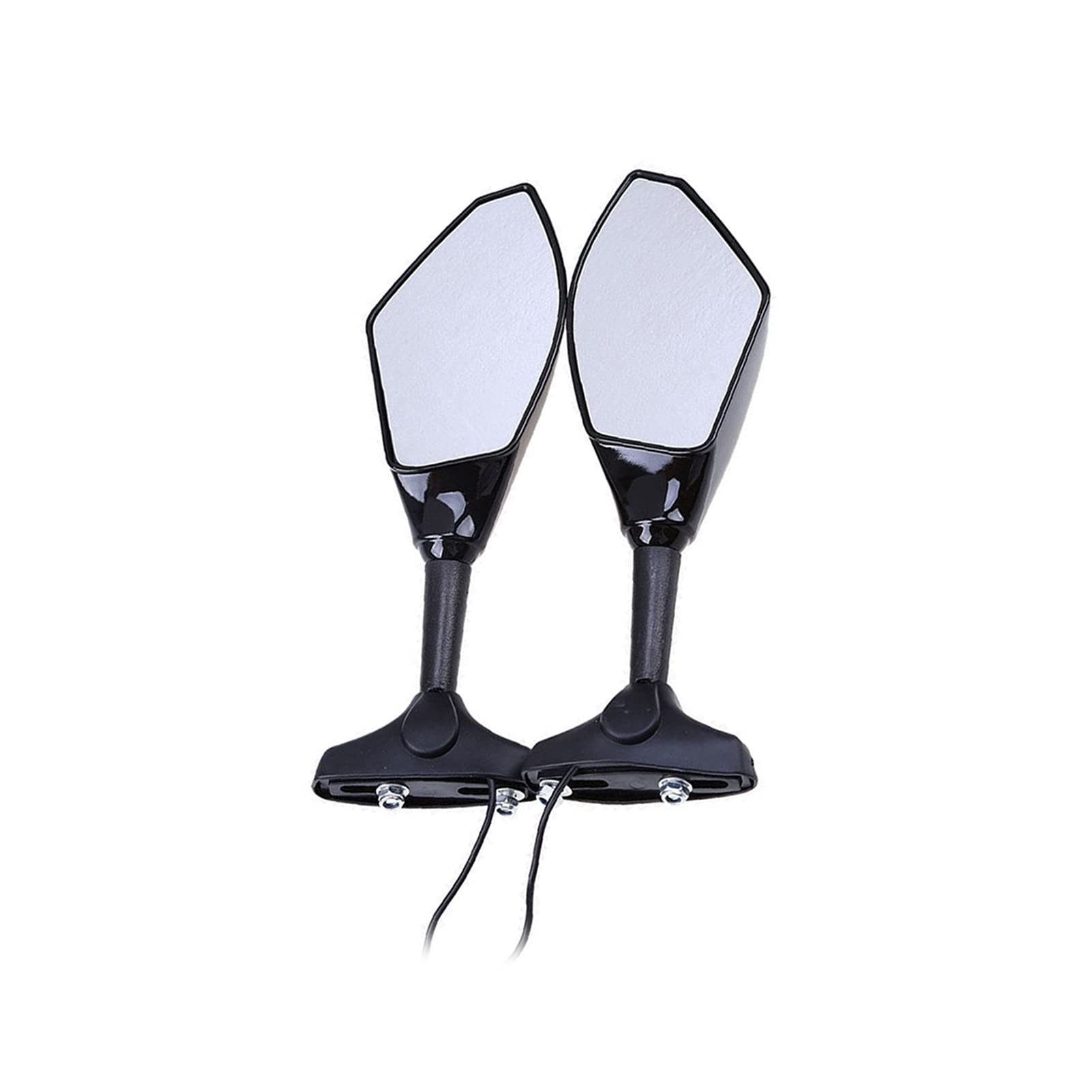 MEIJUAN Motorcycle LED Integrated Rear View Mirrors with Turn Signal Light - 1 Pair for Yamaha YZF R1 R6 FZ1 FZ6 600R R3 - Enhanced Visibility & Safety for Night Riding & Urban Commuting