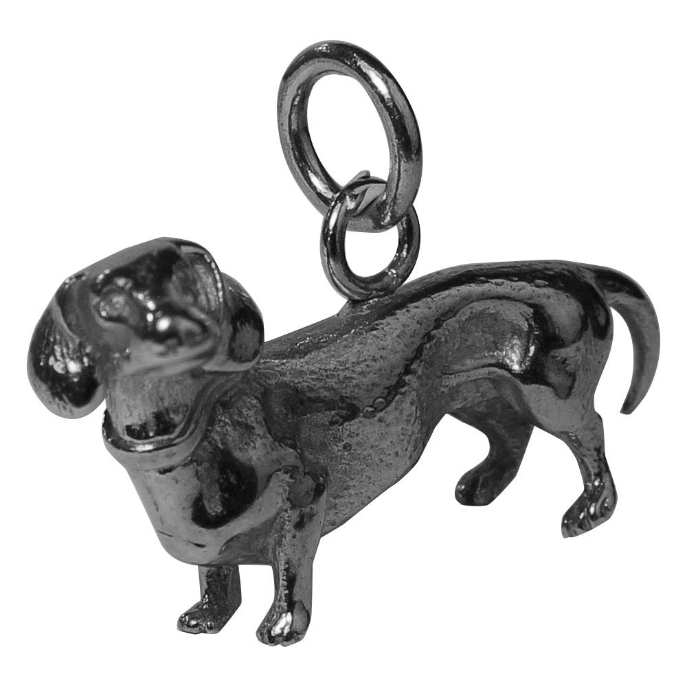 925 Sterling Silver Heavy Dachshund Dog Pendant Necklace - Large Bale, 35g, 50x30mm - Perfect for Gifts, Pet Lovers & Jewelry Collectors