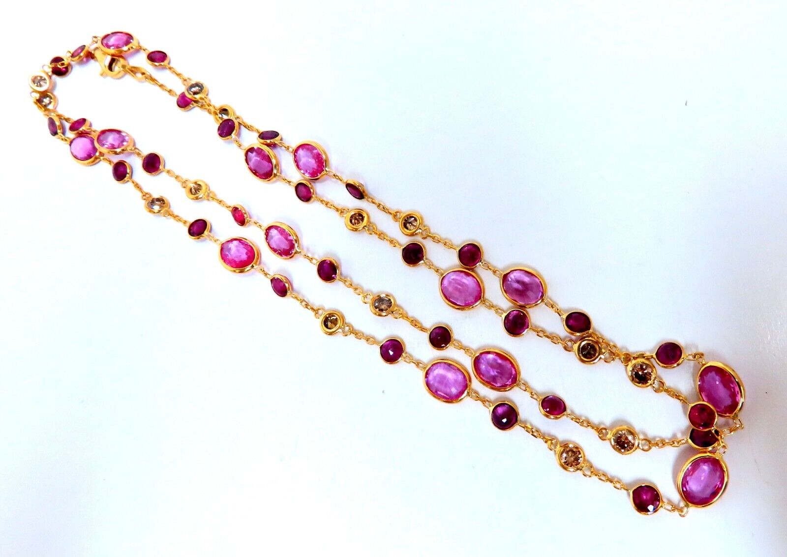 26.45ct Natural Vivid Pink Sapphire & Diamond Pendant Necklace in 14K Gold - Elegant Jewelry for Weddings, Anniversaries & Special Occasions