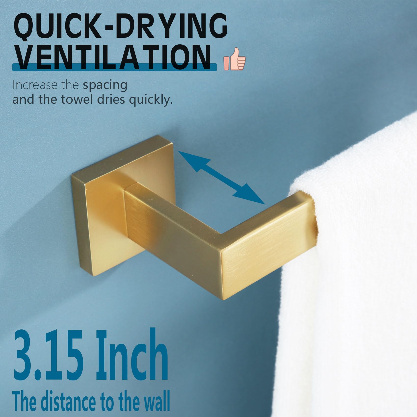 32 Inch Gold Bath Towel Bar - Brushed Gold Bathroom Towel Rack & Shower Hand Towel Hanger (33.3