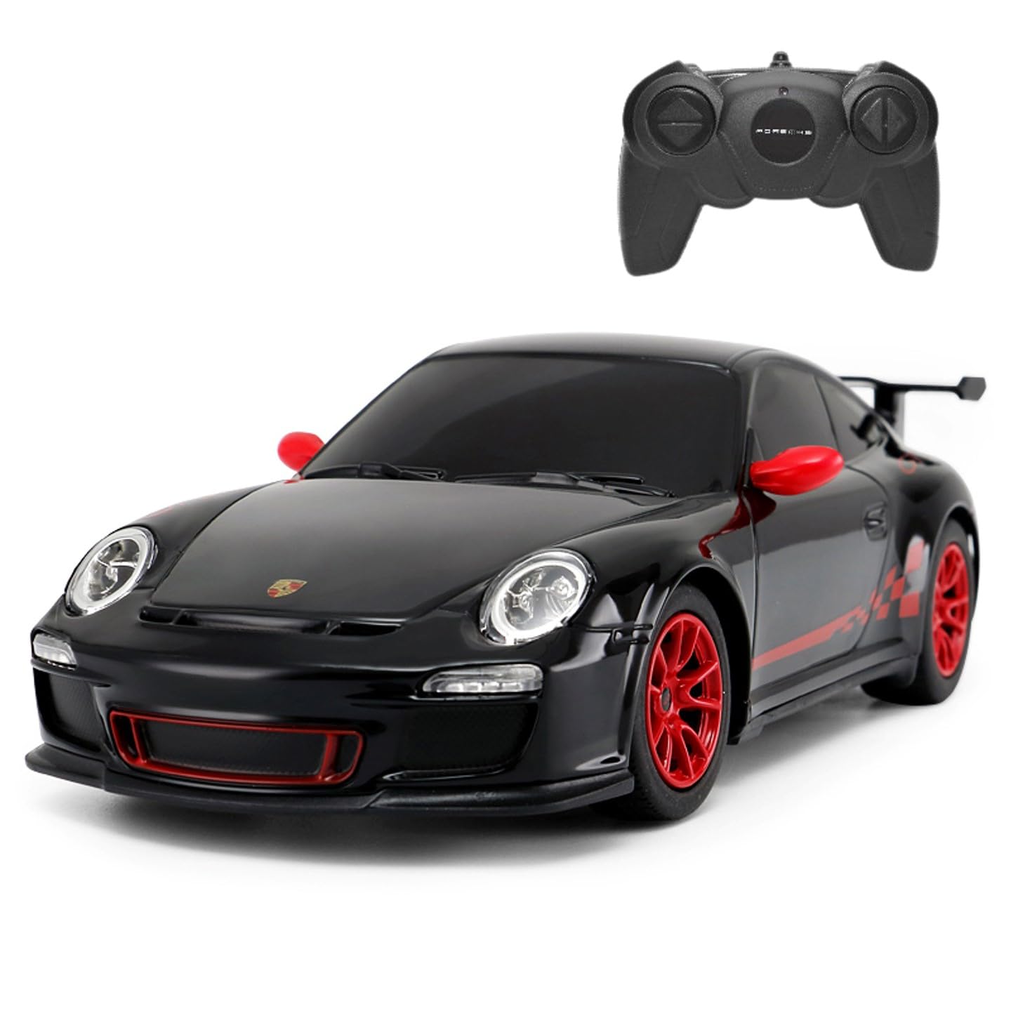 PowerTRC Official Porsche 911 GT3 RS 1:24 Scale Remote Control Car - High Speed RC Sports Car for Kids & Adults (Ages 6-12) - Birthday Gift, Collectible Toy - Perfect for Indoor Racing, Backyard Play & Car Enthusiasts (Black)