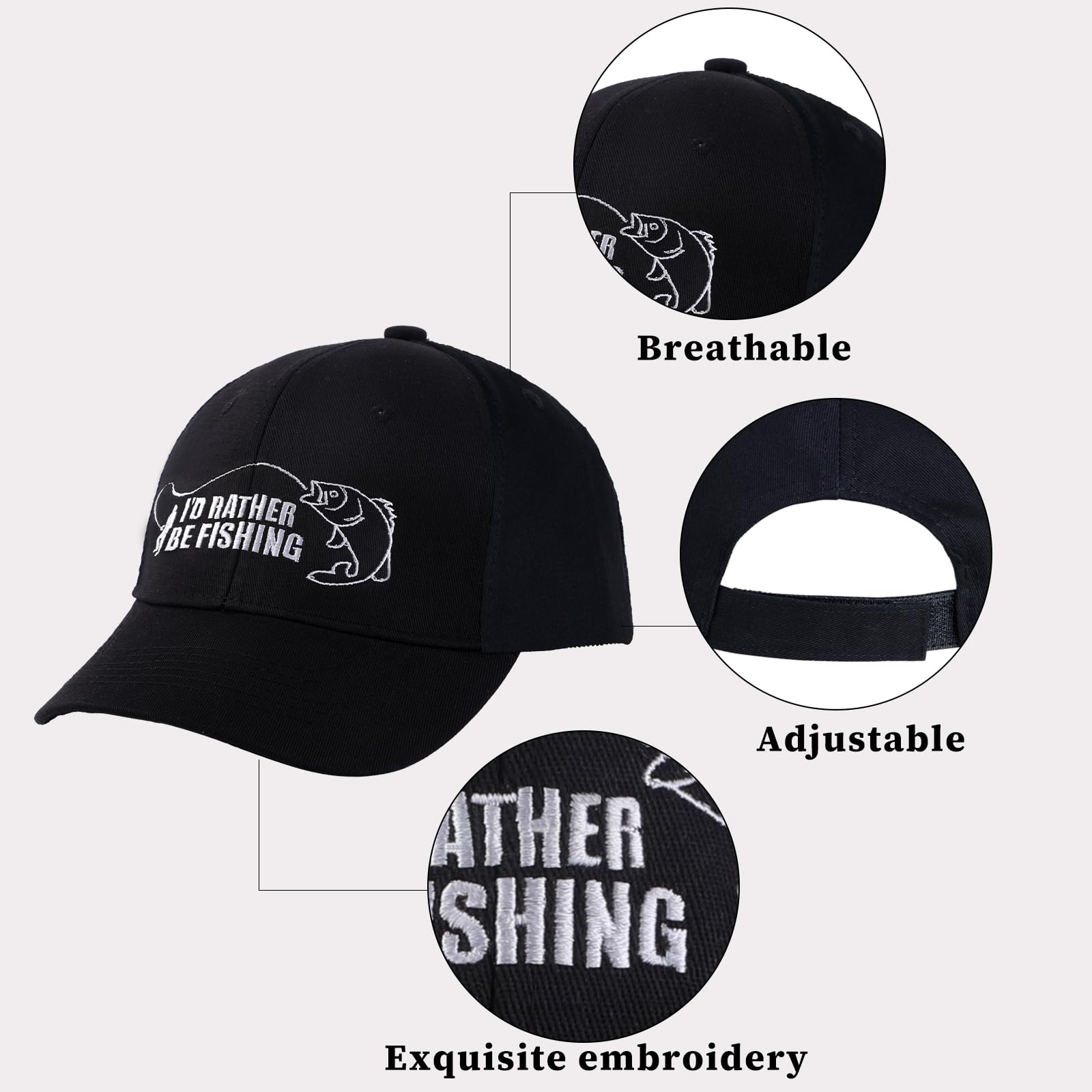 GOAUS Funny Fishing Hat & Socks Set - Best Gifts for Men, Dad, Husband, Boyfriend, Grandpa - Perfect Christmas Stocking Stuffers for Fishing Enthusiasts - Great for Outdoor Activities, Fishing Trips & Birthday Presents