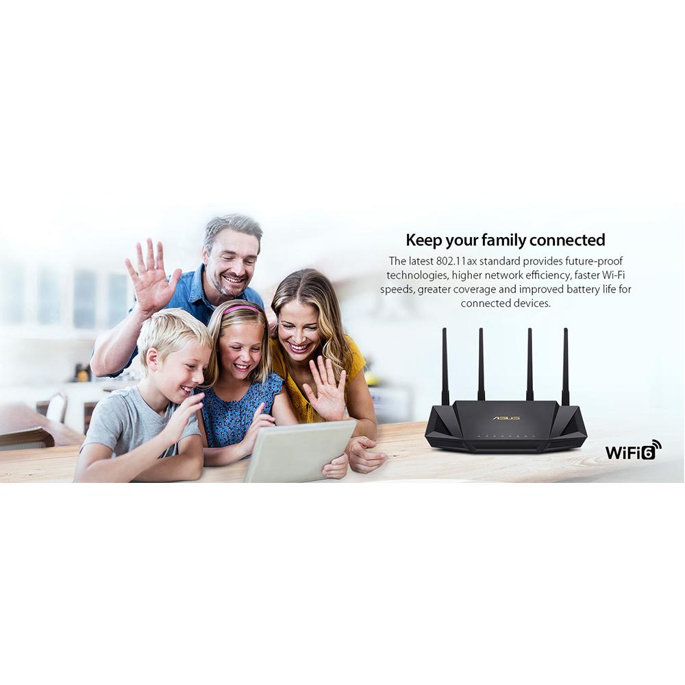 ASUS AX300 Dual-Band WiFi 6 Router - High-Speed Wireless Internet for Gaming & Streaming | Home & Office Network Solution