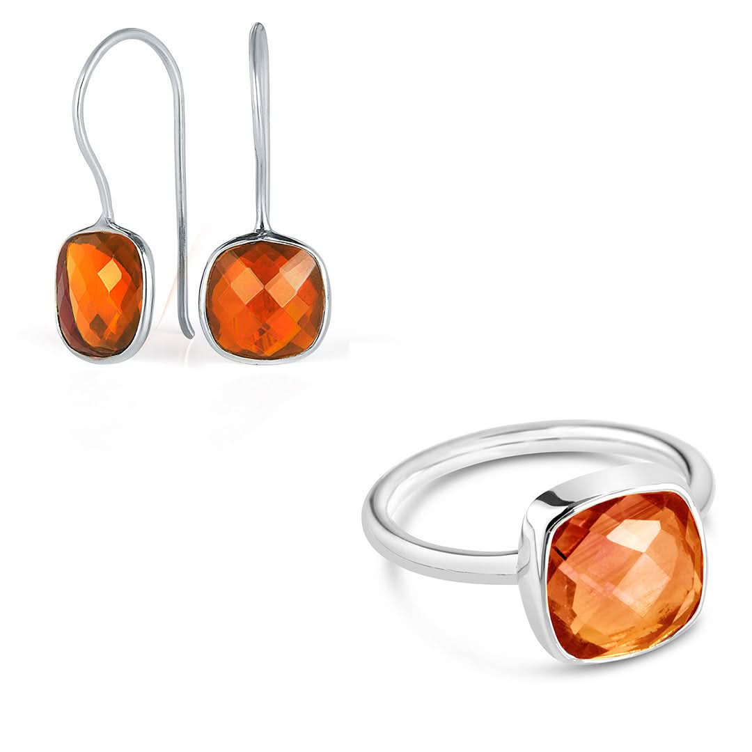 Elegant Carnelian Cocktail Ring in Sterling Silver - Perfect for Evening Parties, Weddings & Special Occasions