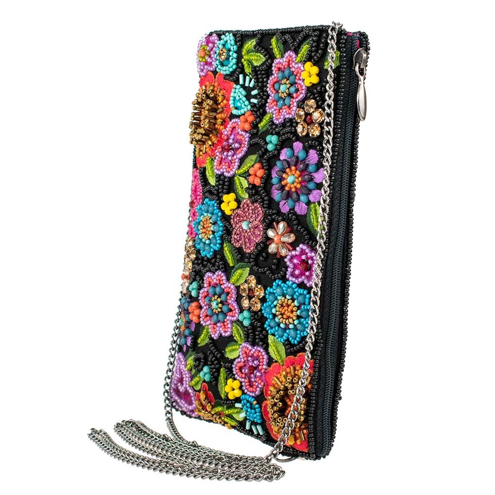 Mary Frances So Sweet Beaded Floral Crossbody Phone Bag for Women - Stylish Multi-Color Beaded Purse with Adjustable Strap, Perfect for Parties, Weddings & Everyday Use