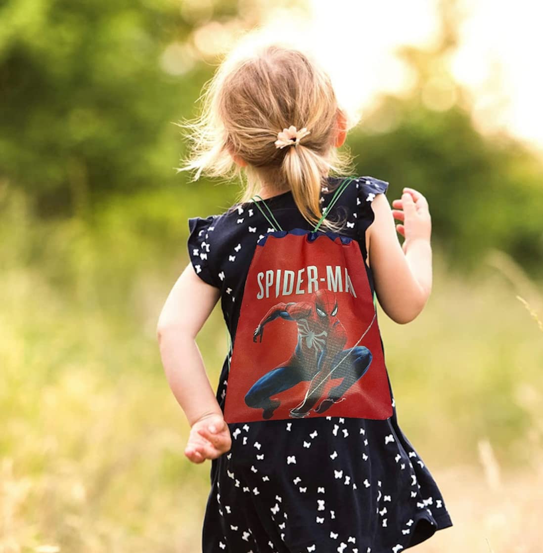 Spider-Man Themed 10-Piece Party Favor Gift Bags Set - Superhero Cartoon Drawstring Backpacks for Kids Birthday Party Supplies | Perfect for Return Gifts, Goodie Bags & Superhero-Themed Celebrations