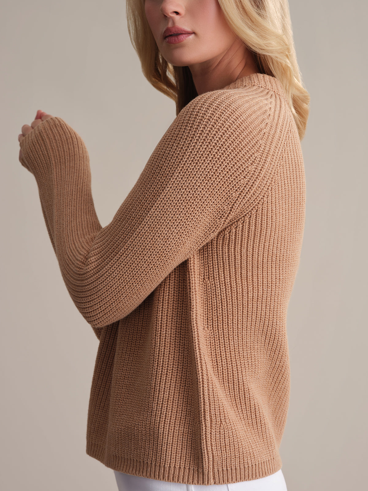 Jane: Women's Crewneck Shaker Stitch Cotton Sweater - Soft Casual Pullover for Fall & Winter | Perfect for Office, Date Night & Weekend Outings