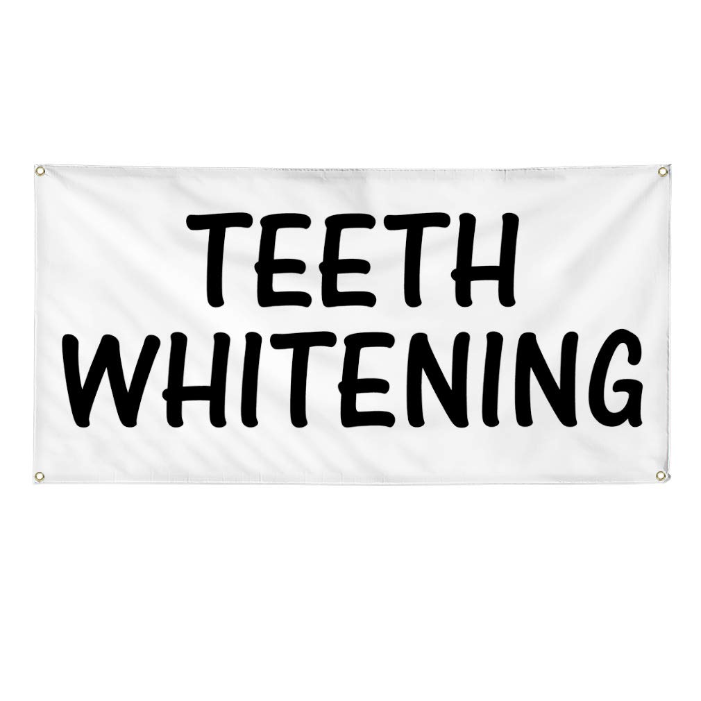 Custom Vinyl Banner - 12x30 Inches with 4 Grommets | Weatherproof Outdoor Advertising Sign for Teeth Whitening, Healthcare & Industrial Yard Use | Perfect for Events, Promotions & Business Signage