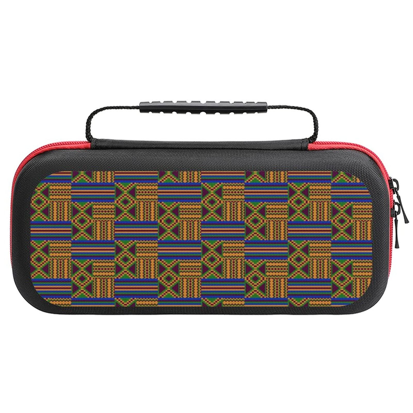 FunnyStar African Kente Cloth Tribal Print Protective Case - Compatible with Nintendo Switch - Durable Storage Handbag for Gaming & Travel Accessories