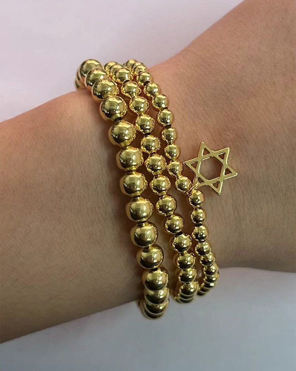 Star of David Beaded Bracelet Set - Elegant Jewish Jewelry for Women & Men - Perfect for Hanukkah, Bar Mitzvah & Everyday Wear