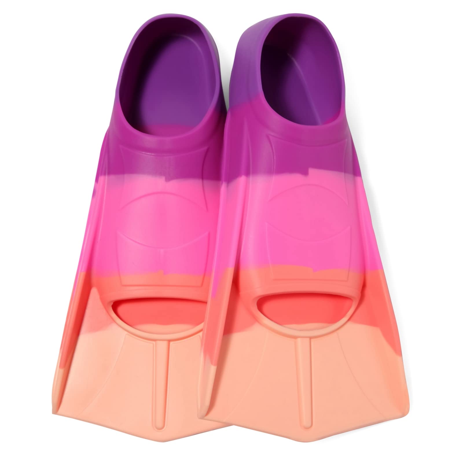 Kids Swim Fins - Lightweight Short Blade Training Flippers with Non-Slip Heel for Youth, Perfect for Pool Training and Swim Lessons