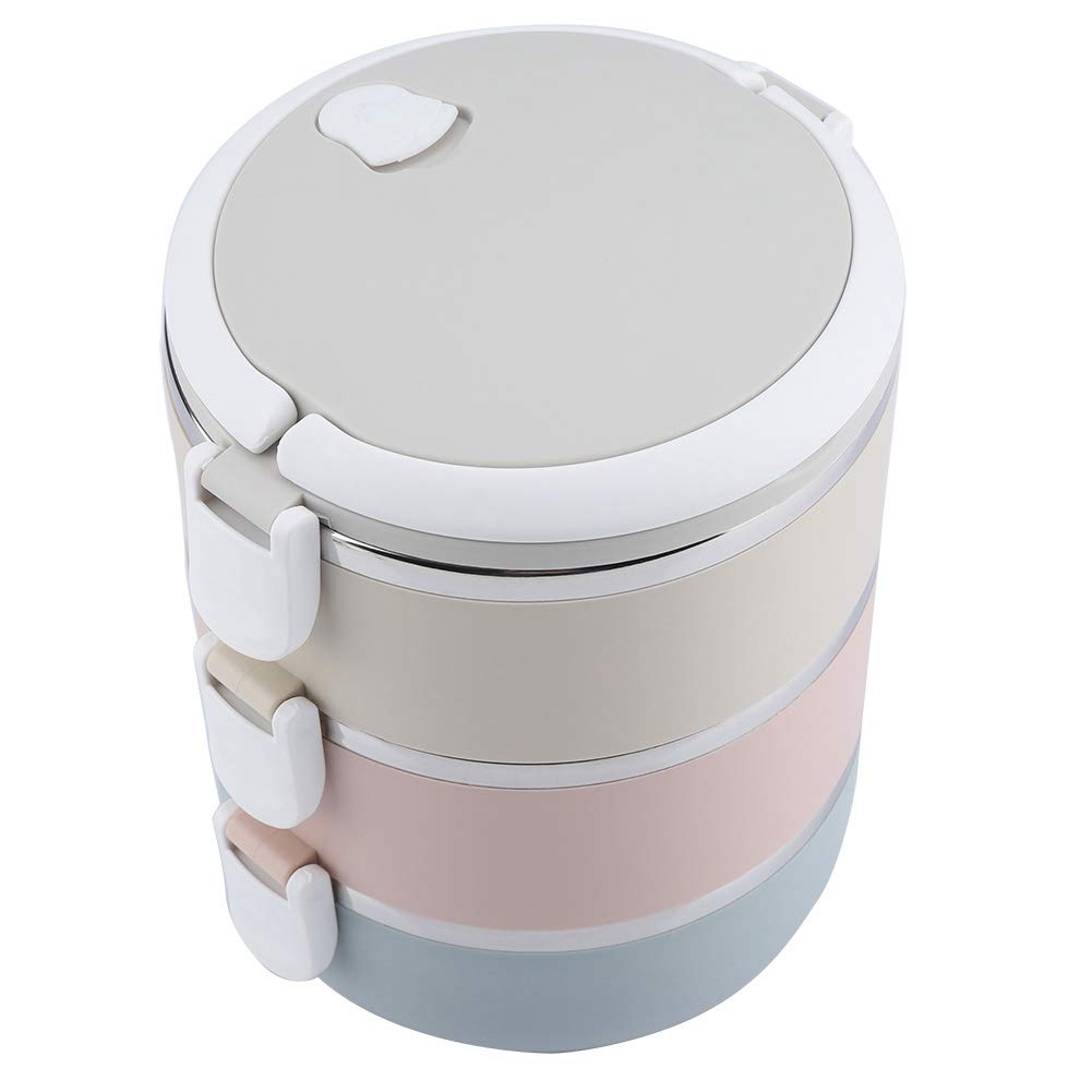 Stainless Steel Stackable Thermal Lunch Box - 3-Layer 2100ml Bento Container for Kids & Adults | Portable, Leak-Proof & Insulated | Perfect for School, Office & Picnics