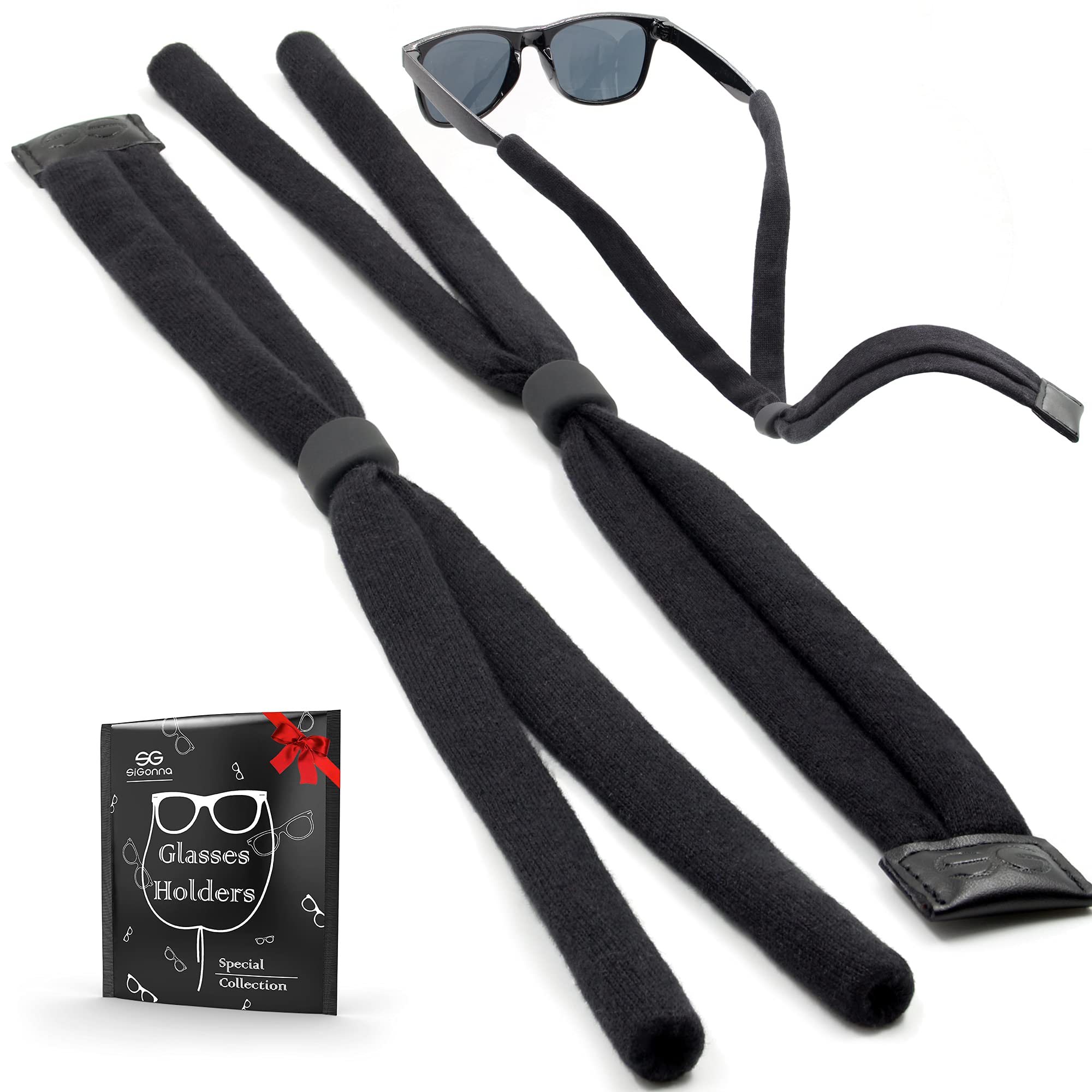 Silicone Glasses Strap Holder - Adjustable No Tail Eyeglass String for Reading, Sports & Outdoor Activities - Secure Fit for Sunglasses, Safety Glasses & Eyewear Accessories